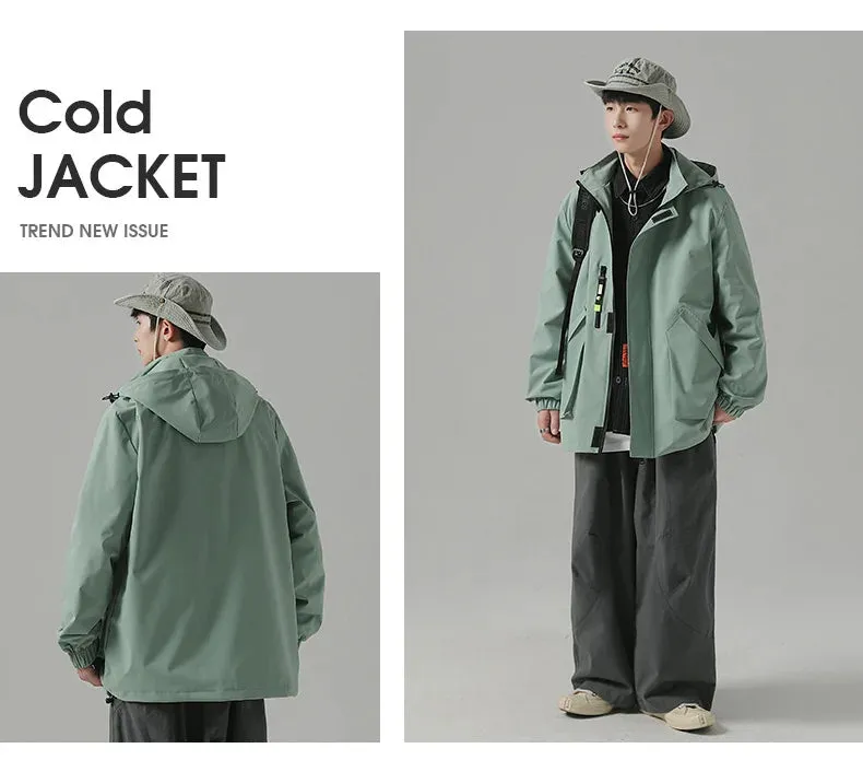 Black Mountaineering Clothing Tooling Jacket Men's Thin Spring Autumn Men's Women's Loose Sports Windbreaker Coat For Men