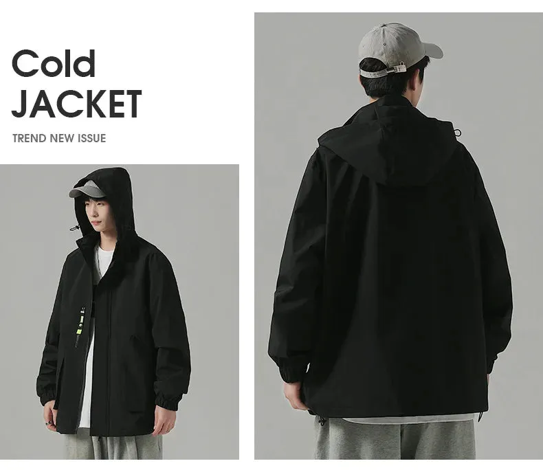 Black Mountaineering Clothing Tooling Jacket Men's Thin Spring Autumn Men's Women's Loose Sports Windbreaker Coat For Men