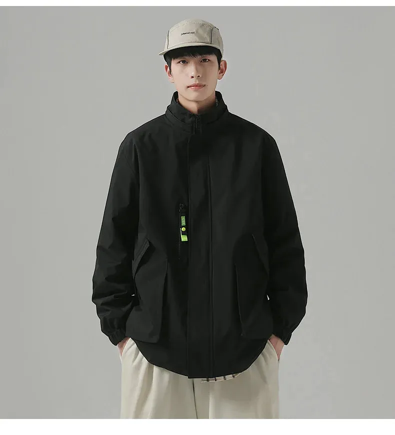 Black Mountaineering Clothing Tooling Jacket Men's Thin Spring Autumn Men's Women's Loose Sports Windbreaker Coat For Men
