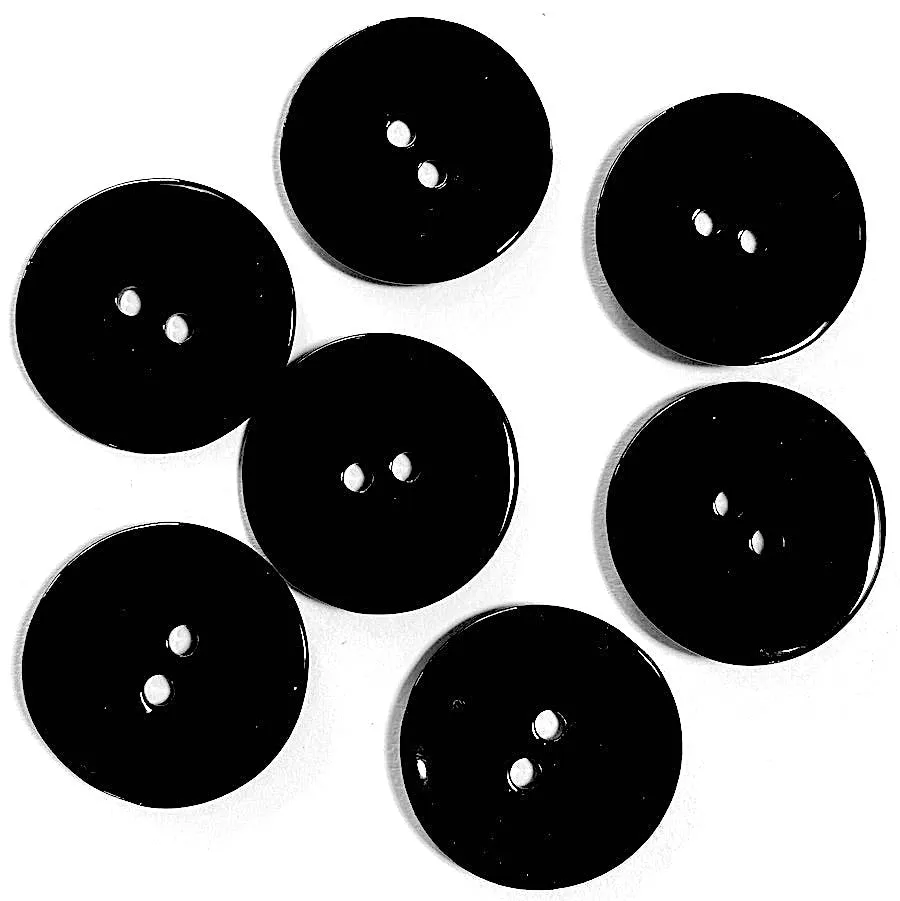 Black Shiny 1/2" Agoya Shell Button, Pack of 8,  #1227