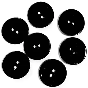 Black Shiny 1/2" Agoya Shell Button, Pack of 8,  #1227