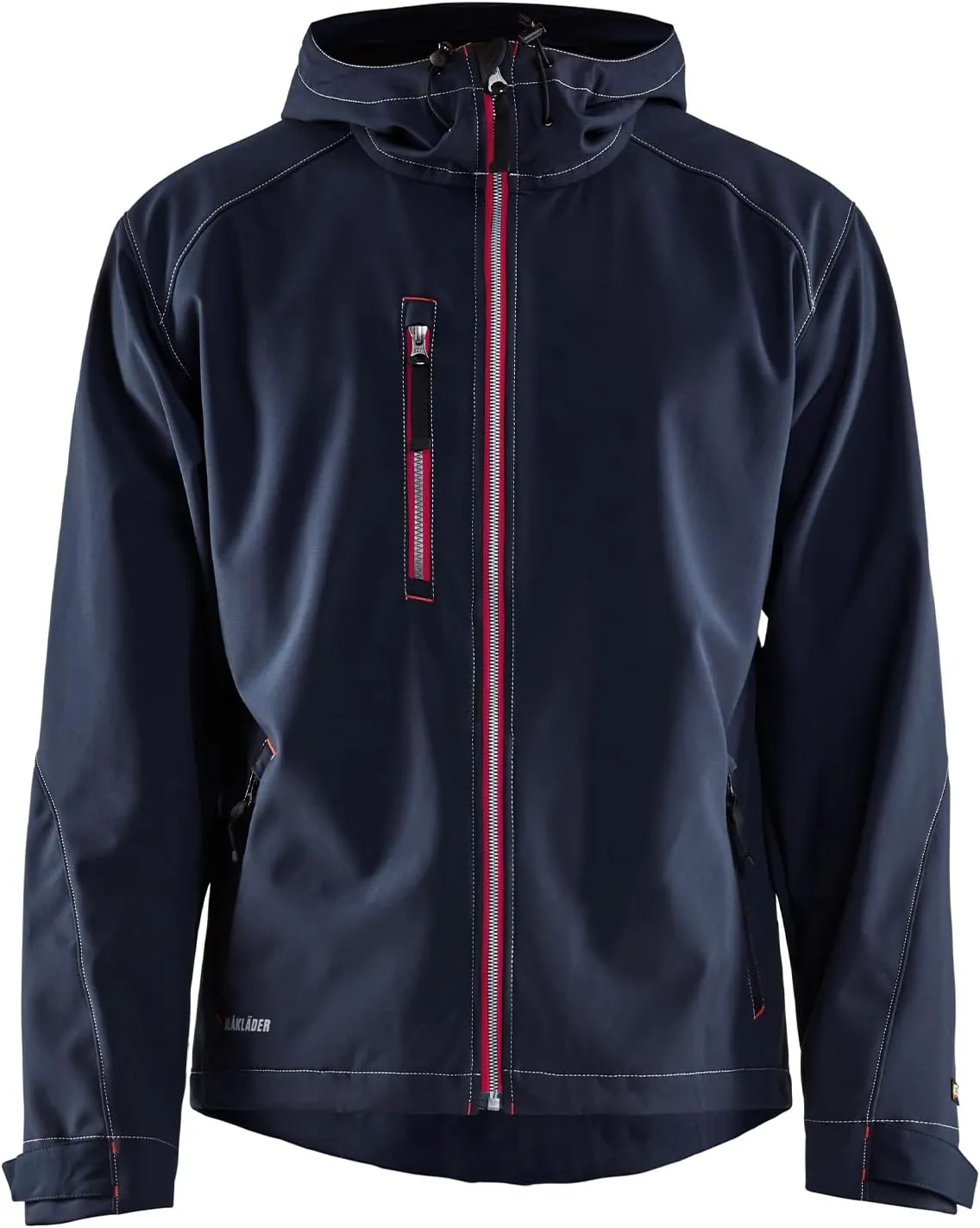 BLÅKLÄDER Men's Pro Softshell Workwear Jacket with Hood 3-Layer Warm Insulated Windproof Waterproof Breathable Reflective