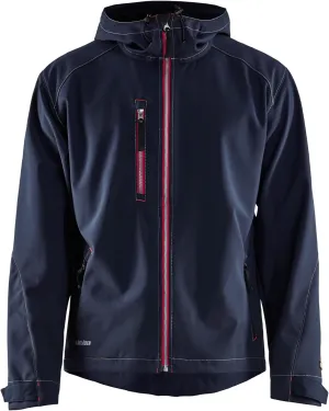 BLÅKLÄDER Men's Pro Softshell Workwear Jacket with Hood 3-Layer Warm Insulated Windproof Waterproof Breathable Reflective