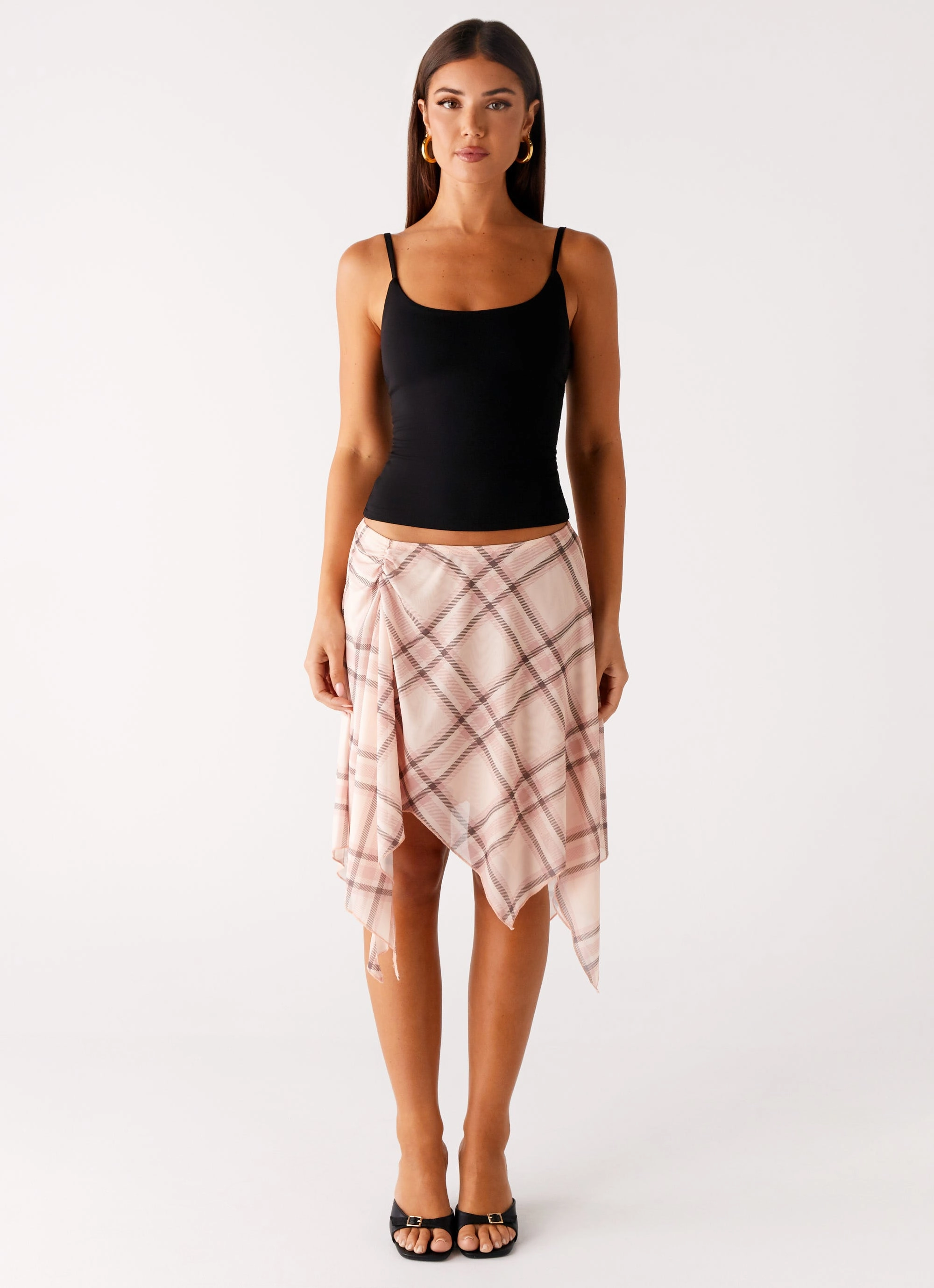 Roll Up Sleeve Design Blondie Tank Top - Black