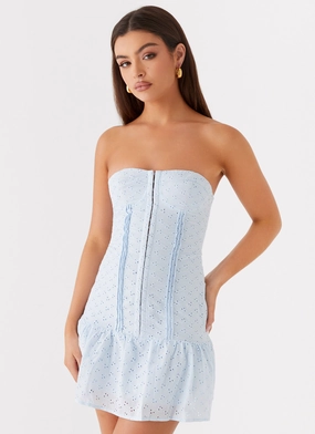 Bloomsbury Bustier Mini Dress - Blue Mood Focused Casual Style