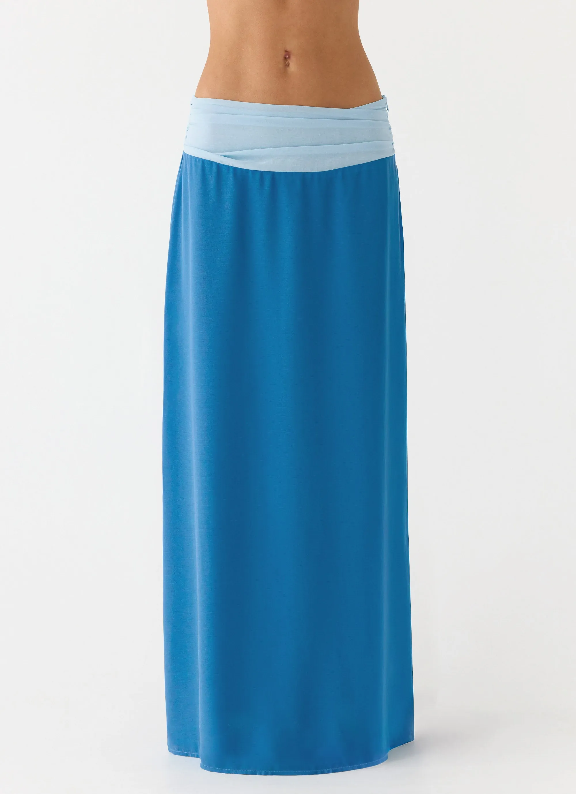 Blushing Bloom Maxi Skirt - Baby Blue mix and match