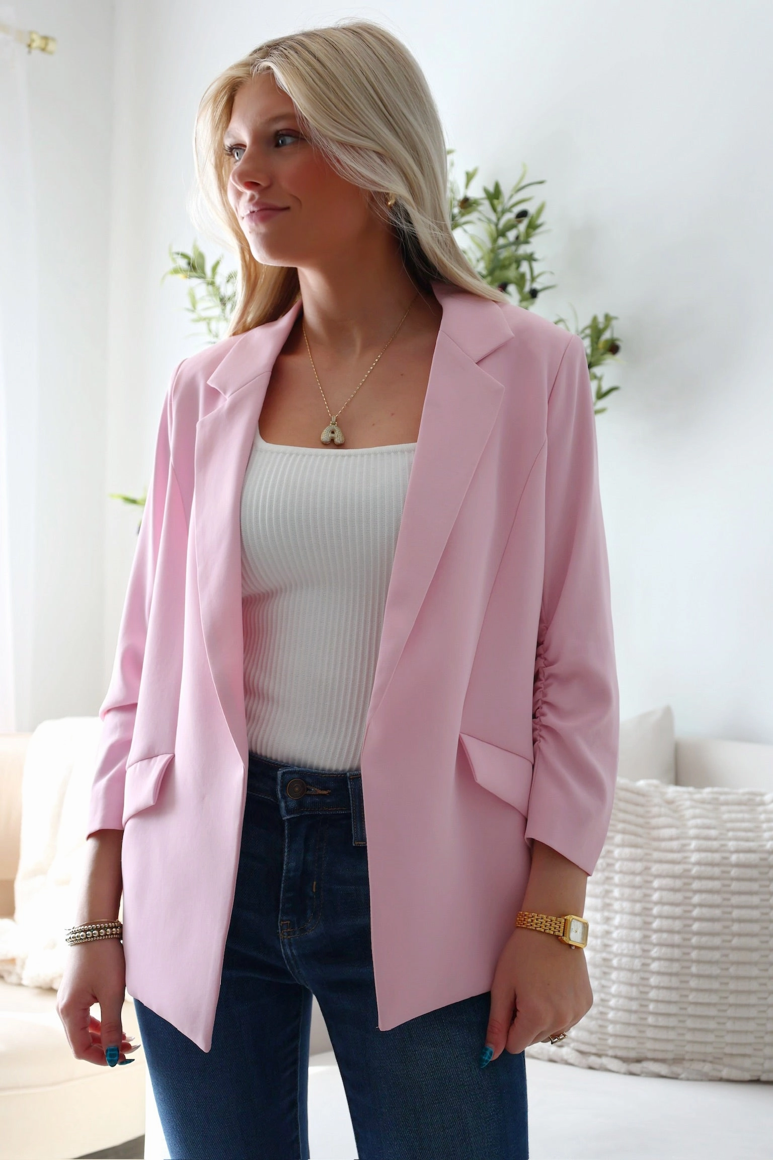Durable Binding MoistureManagementSystem Boardroom Blazer- Pink Sorbet