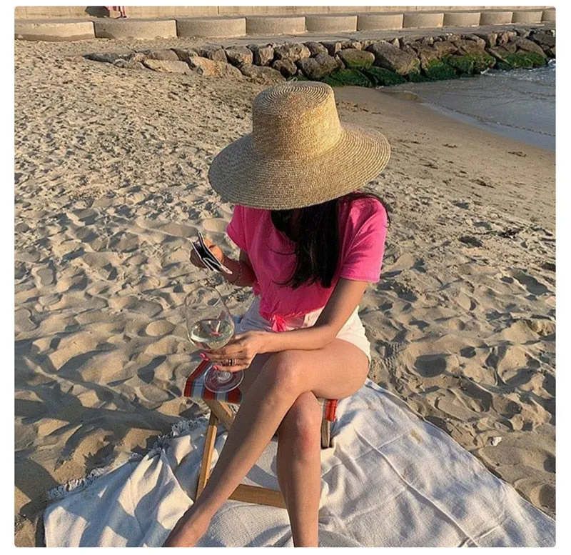 Boho Hat, Sun Beach Hat, Straw Hat, Camila Retro Bucket Hat