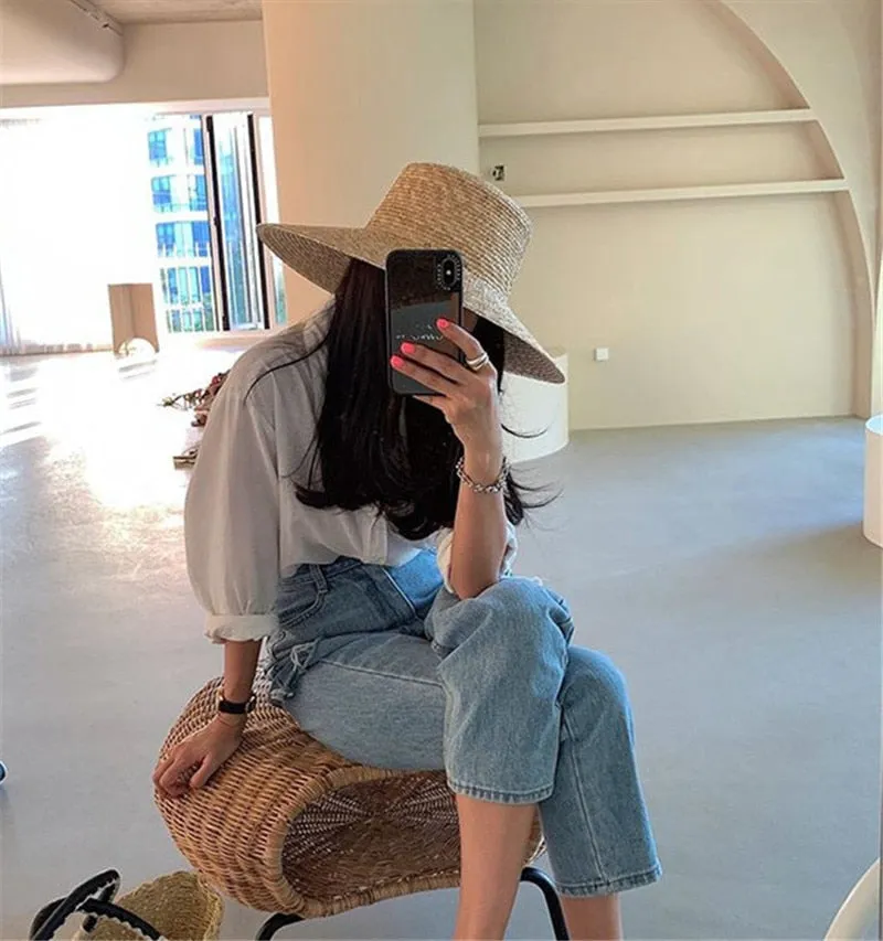 Boho Hat, Sun Beach Hat, Straw Hat, Camila Retro Bucket Hat