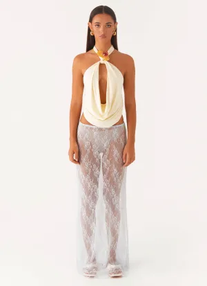 Caden Lace Maxi Skirt - Blue Plus size option