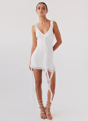 Heaven Knows Frill Mini Dress - White Practical work-to-play piece Feminine Energy
