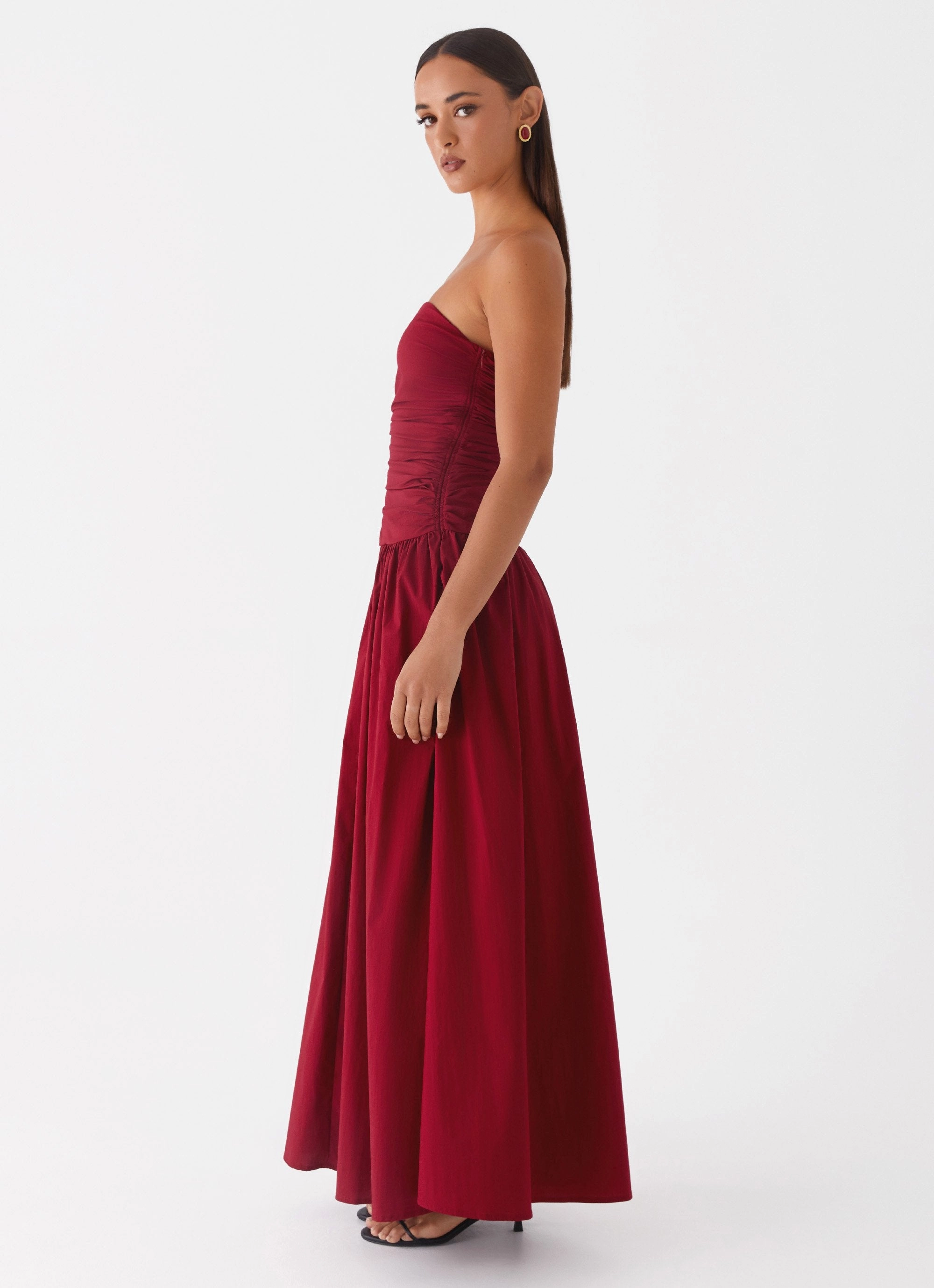 Slimming Shape everyday elegance Carmel Maxi Dress - Merlot