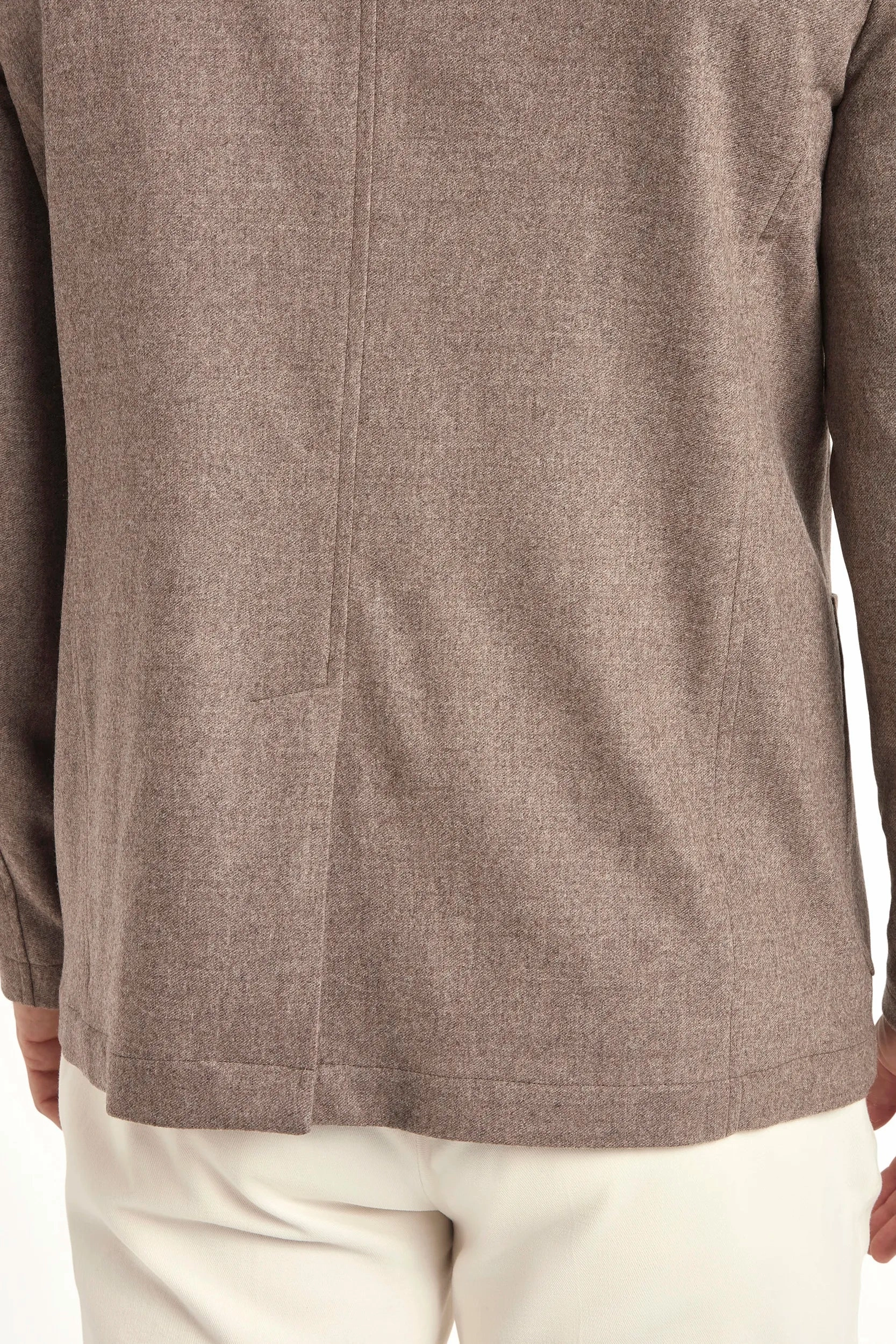 Bonded Collars Taupe flannel coreana jacket - Made in Italy