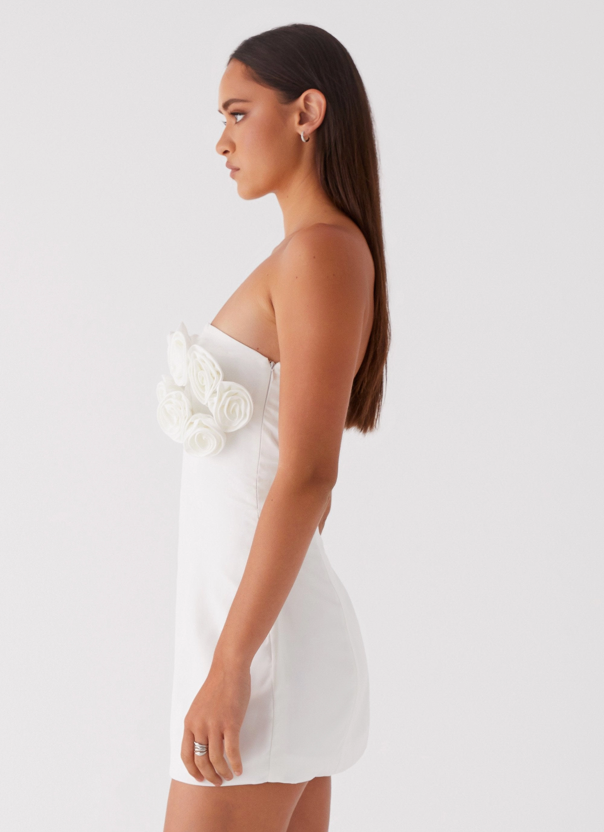 Bouquet Dream Mini Dress - White Coastal Chic Understated Glam