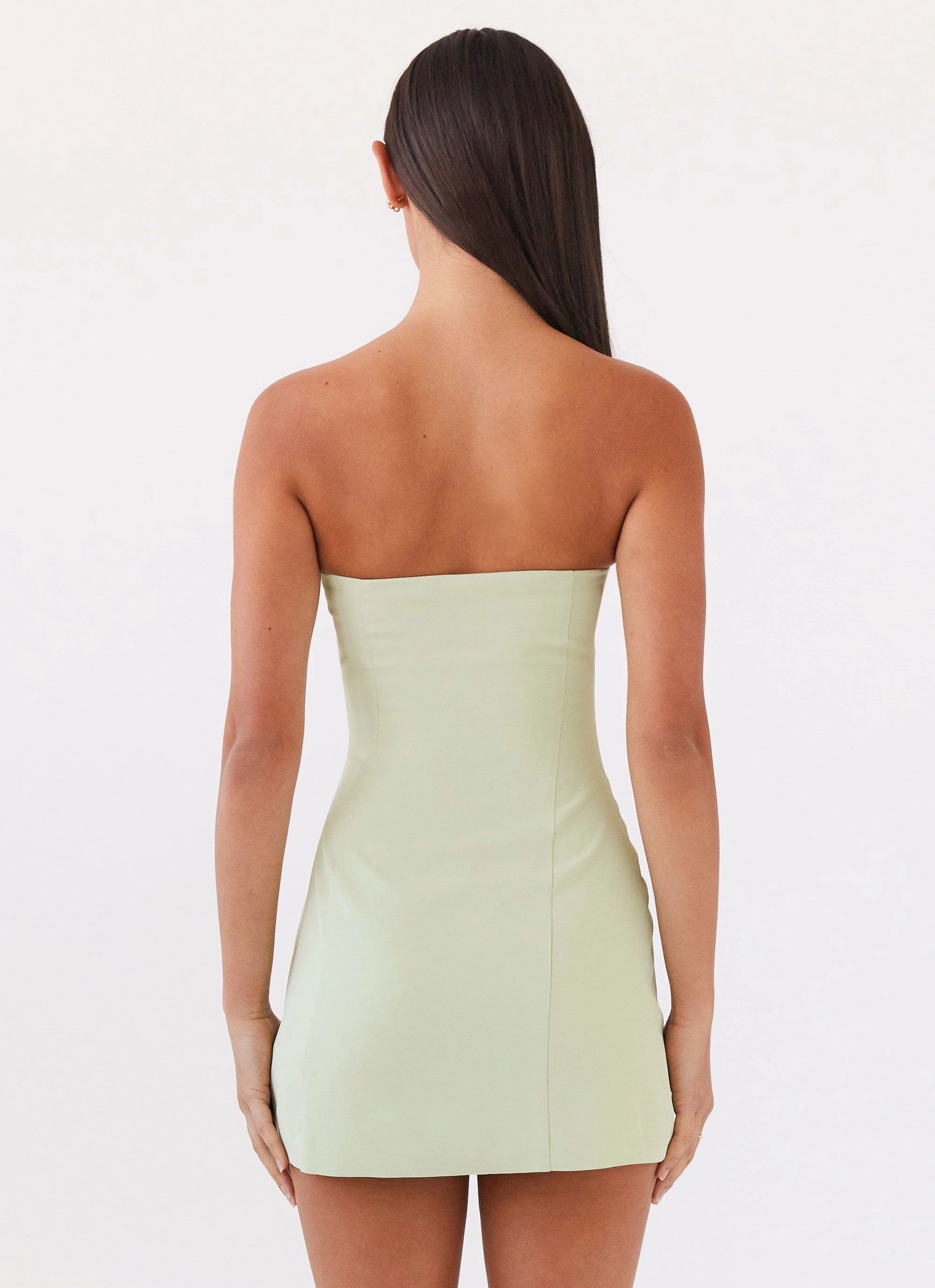 Ayanna Strapless Mini Dress - Green Zest Layered Fit
