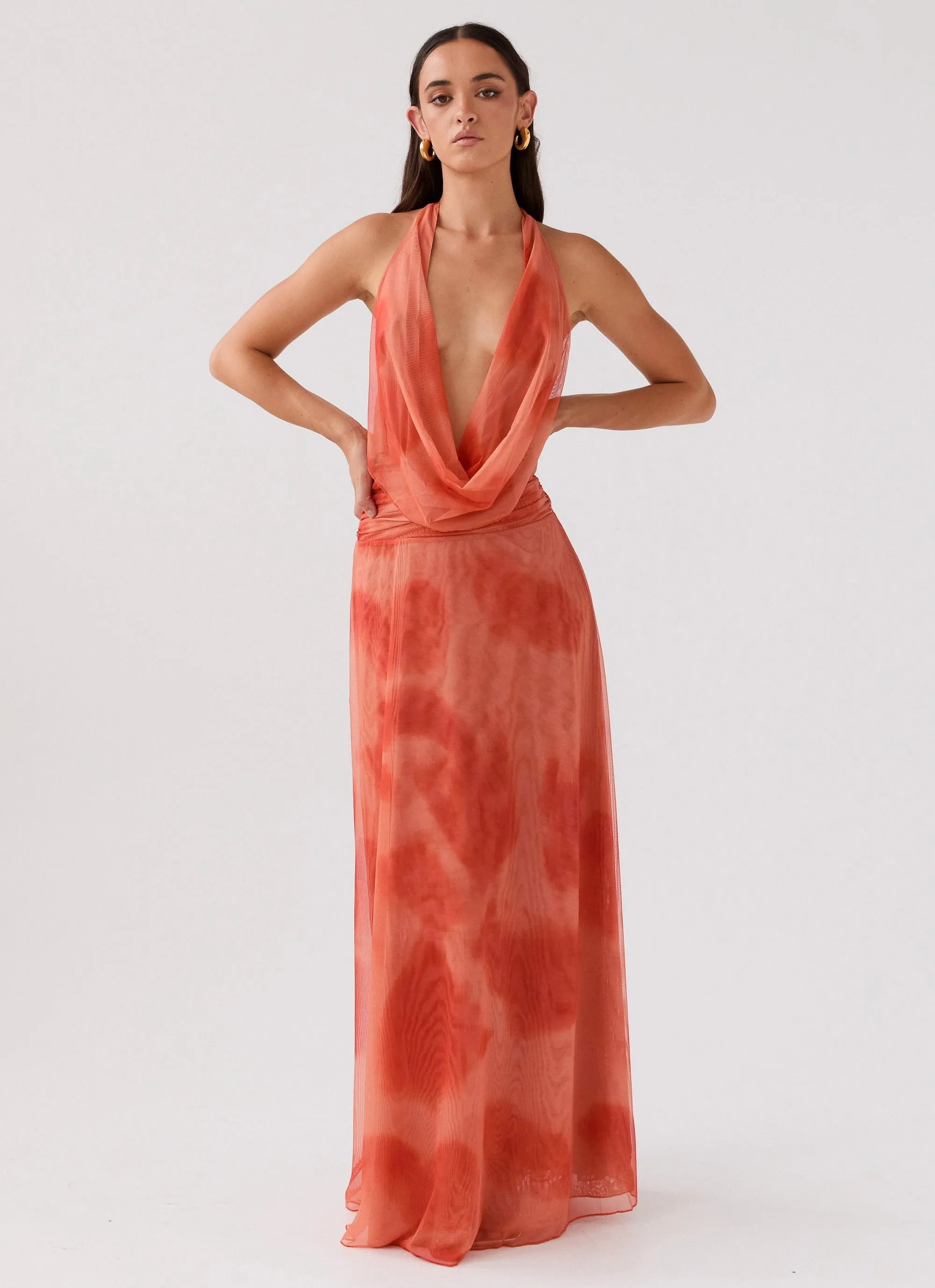 Elysia Chiffon Maxi Dress - Fiery Fusion Winter Retreat Gender Neutral