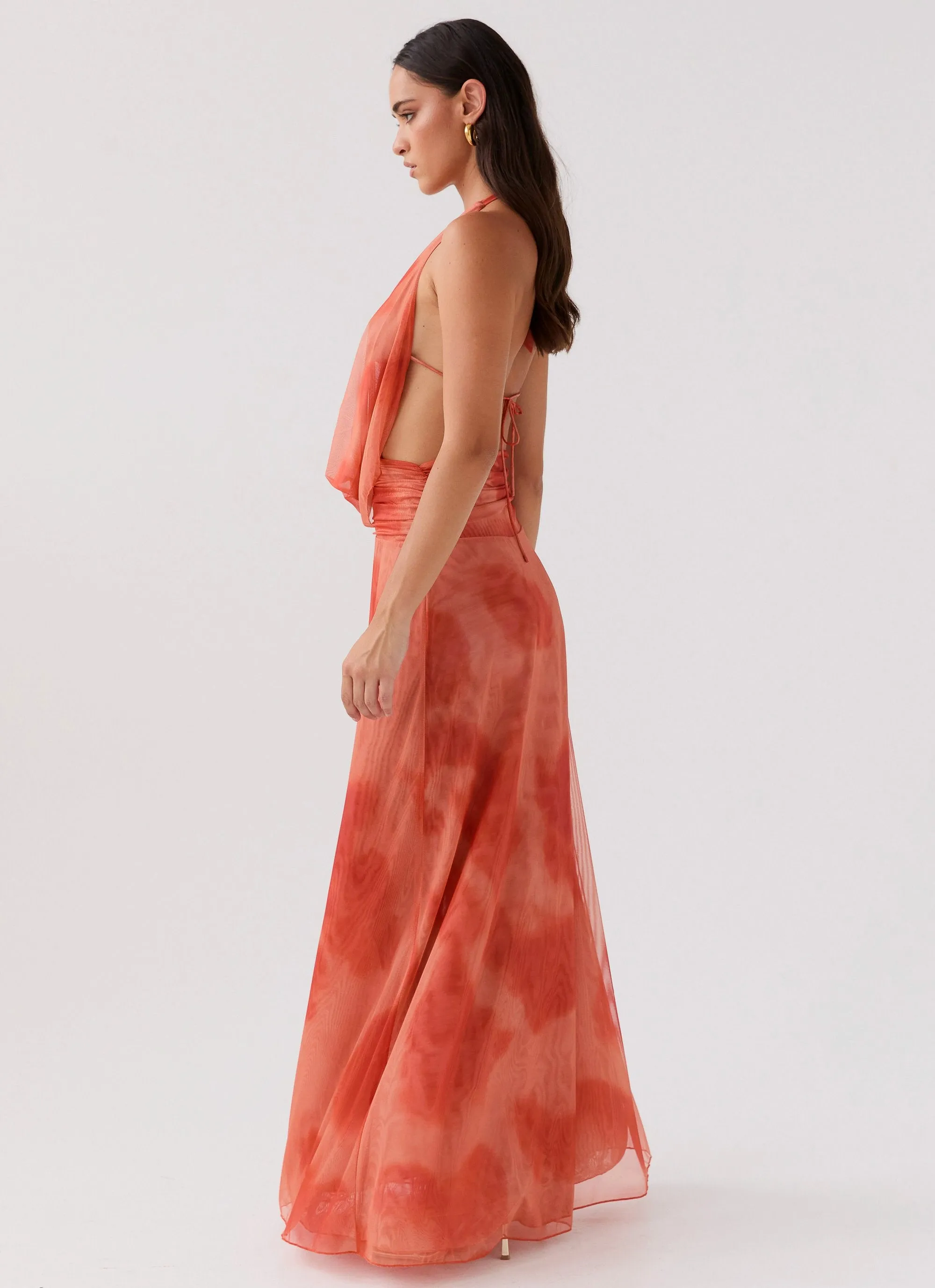 Perfect Fit Elysia Chiffon Maxi Dress - Fiery Fusion