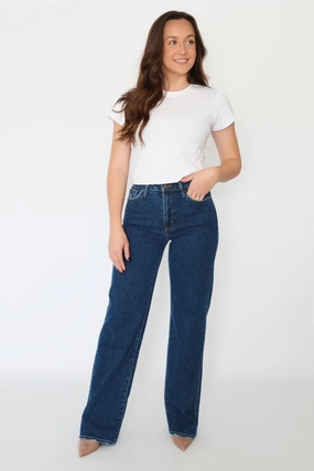 Wrinkle Resistant Texture SmoothZipper Georgia Relaxed Leg Denim- FINAL SALE