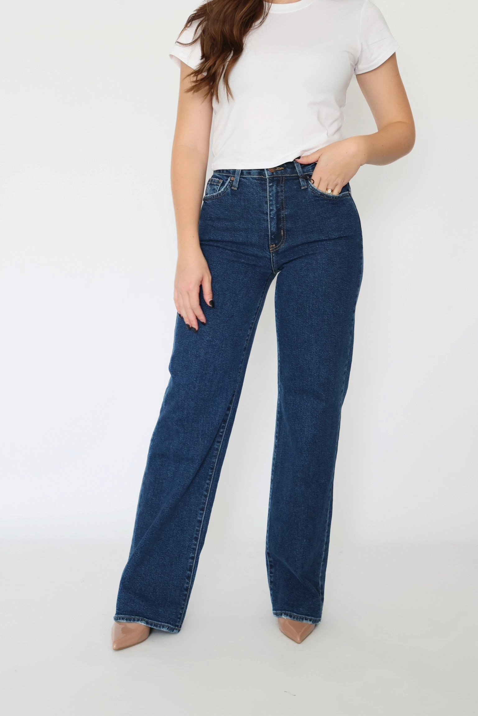 Georgia Relaxed Leg Denim- FINAL SALE Temperature Regulating Textile