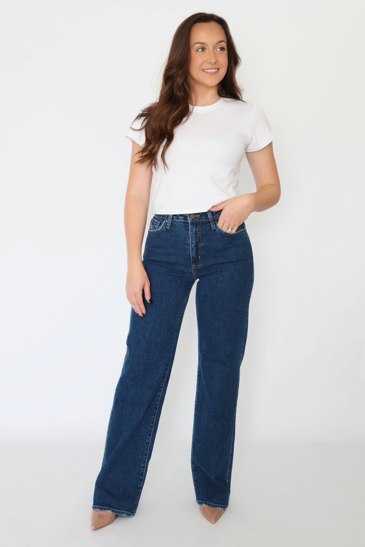 Wrinkle Resistant Texture SmoothZipper Georgia Relaxed Leg Denim- FINAL SALE