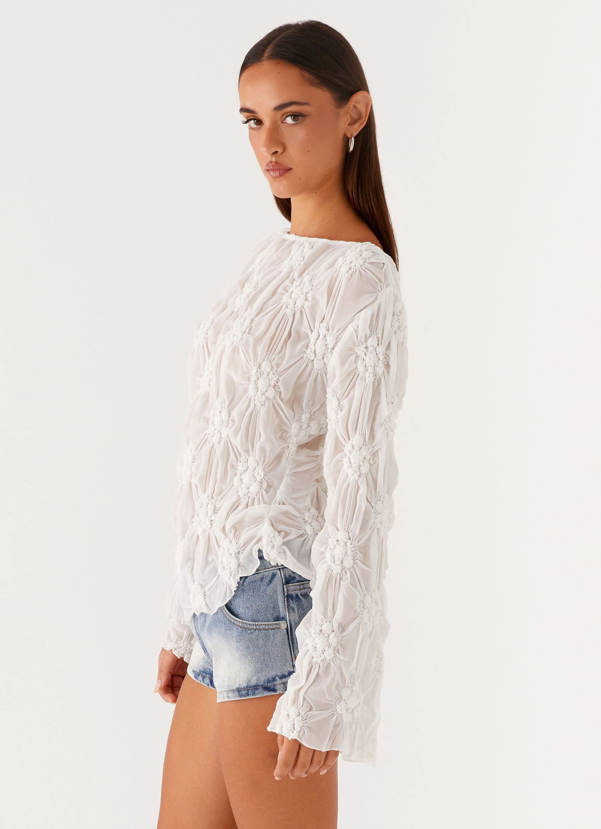 Classic Tank Mia Long Sleeve Top - Ivory
