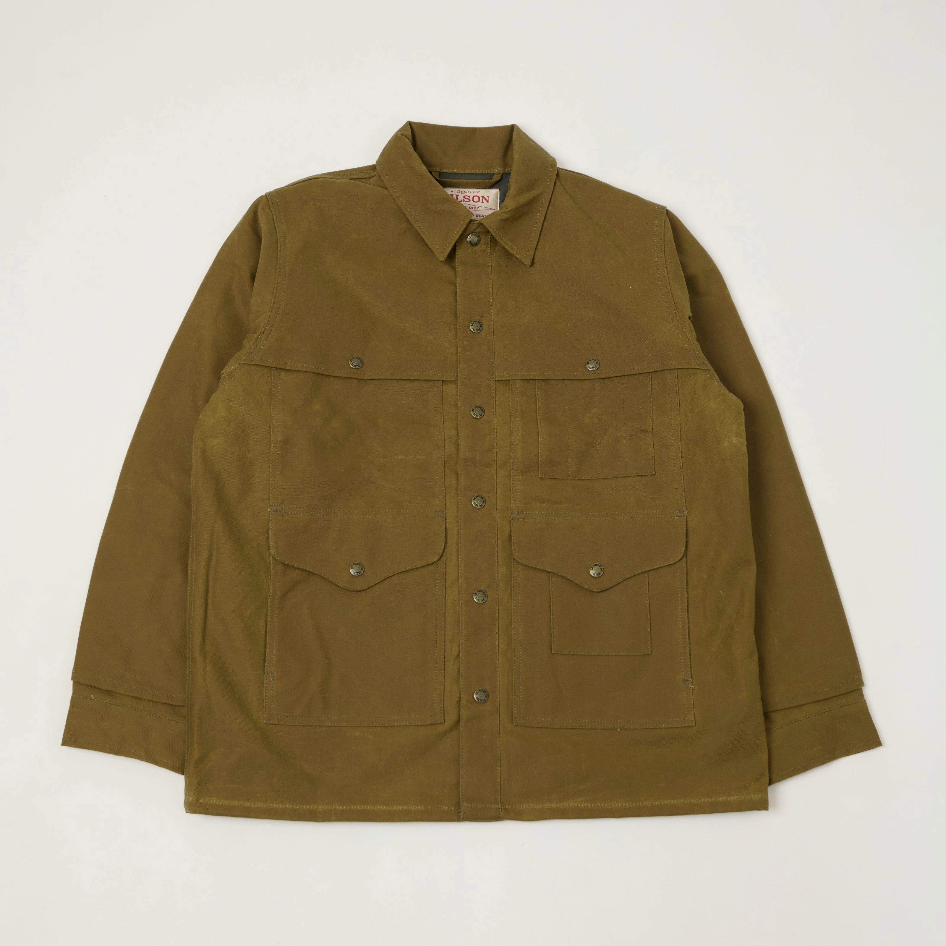 Filson Lined Tin Cloth Cruiser Jacket - Dark Tan WindResistant Coating