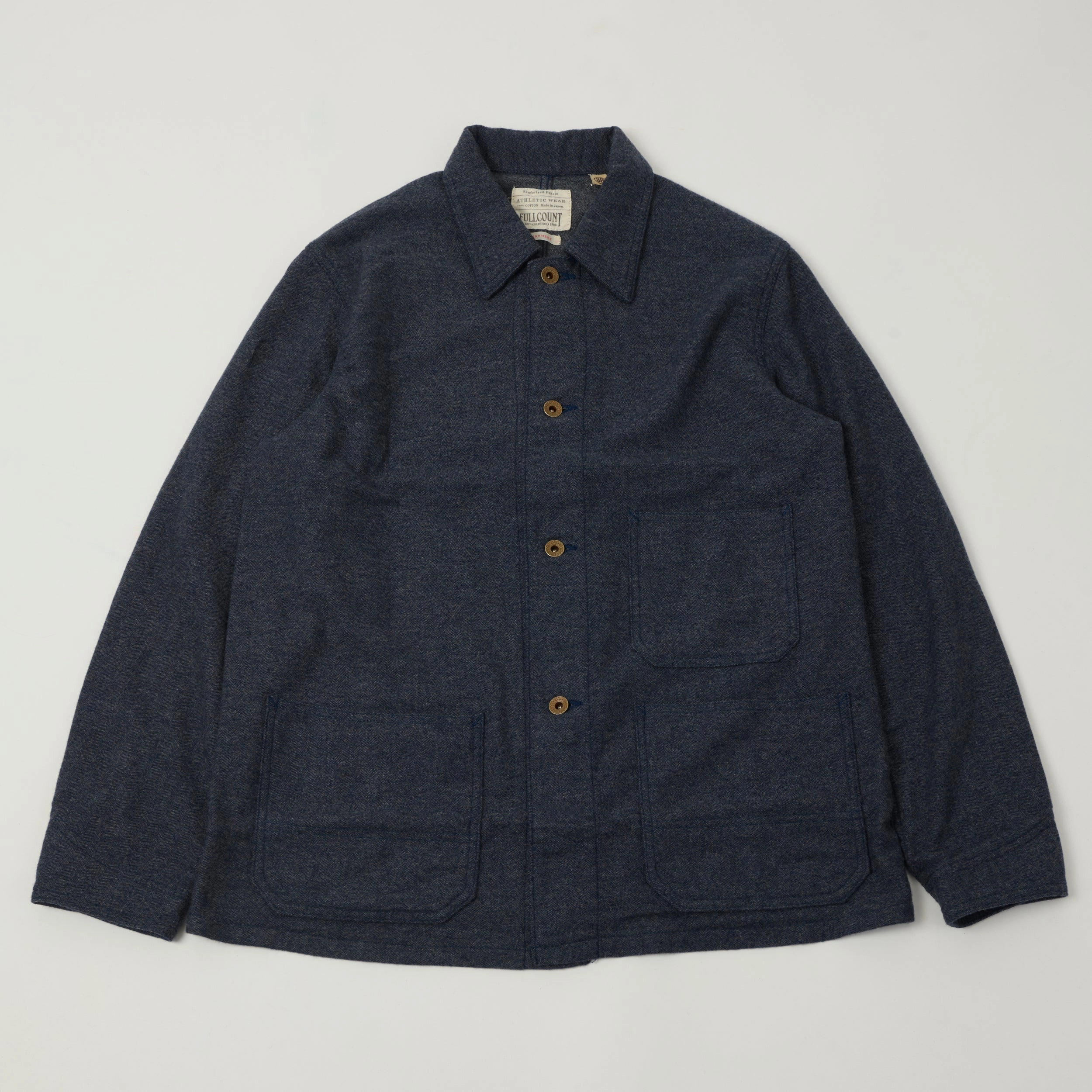 Teflon Coated Full Count 2015 Wool/Cashmere Lightweight Overshirt - Navy