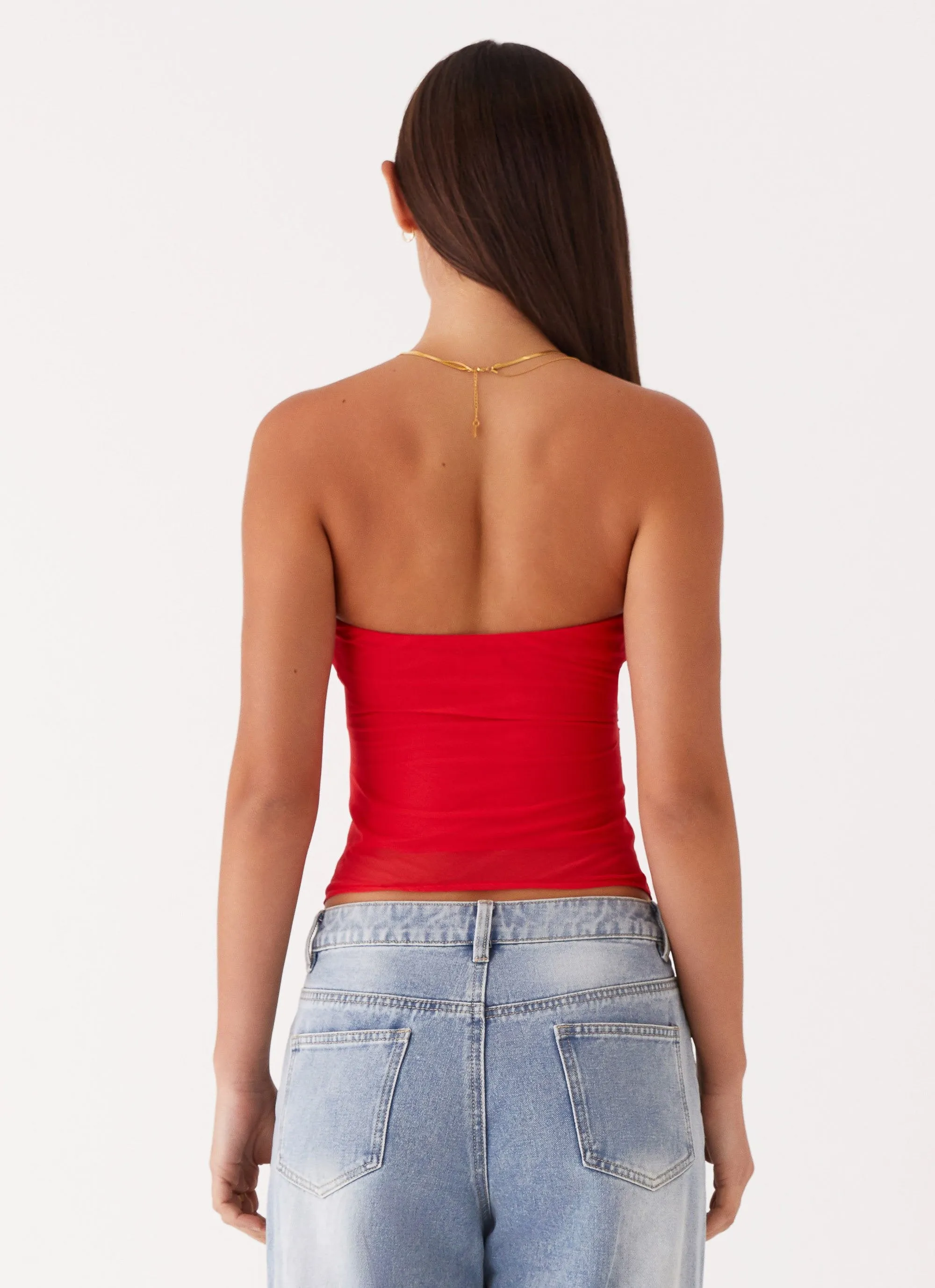 Sunlight Cascade Top - Red Casual Sweater Reflective Accent Trim