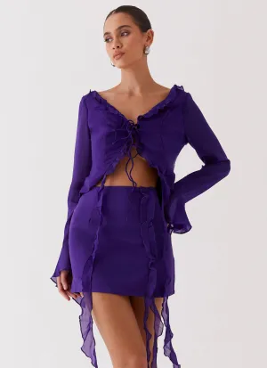 Fashion Style Non Restrictive Fit My Favourite Part Mini Skirt - Violet