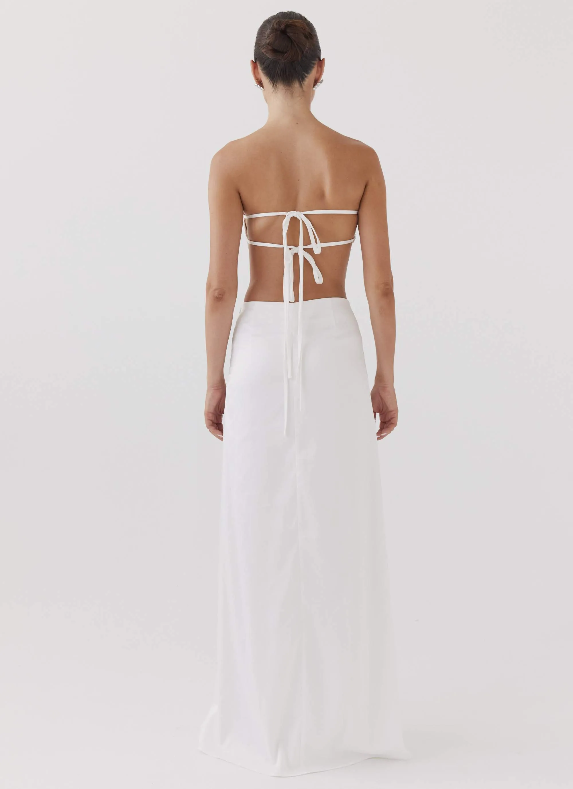 Crescent Light Twist Maxi Skirt - Ivory Casual Moments Print Mix