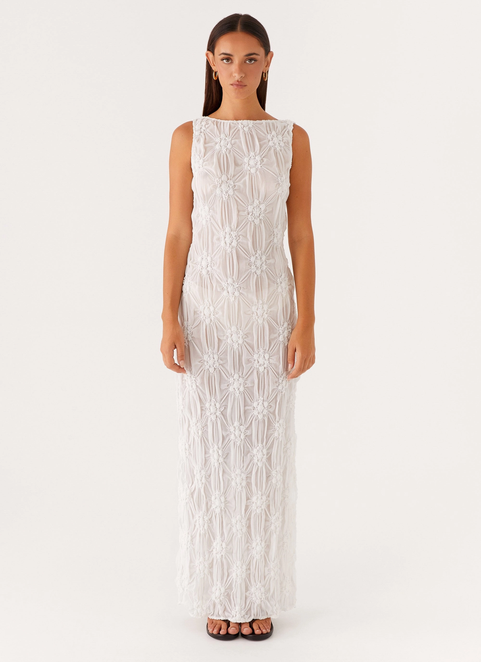 Briar Backless Maxi Dress - Ivory Walk Grace