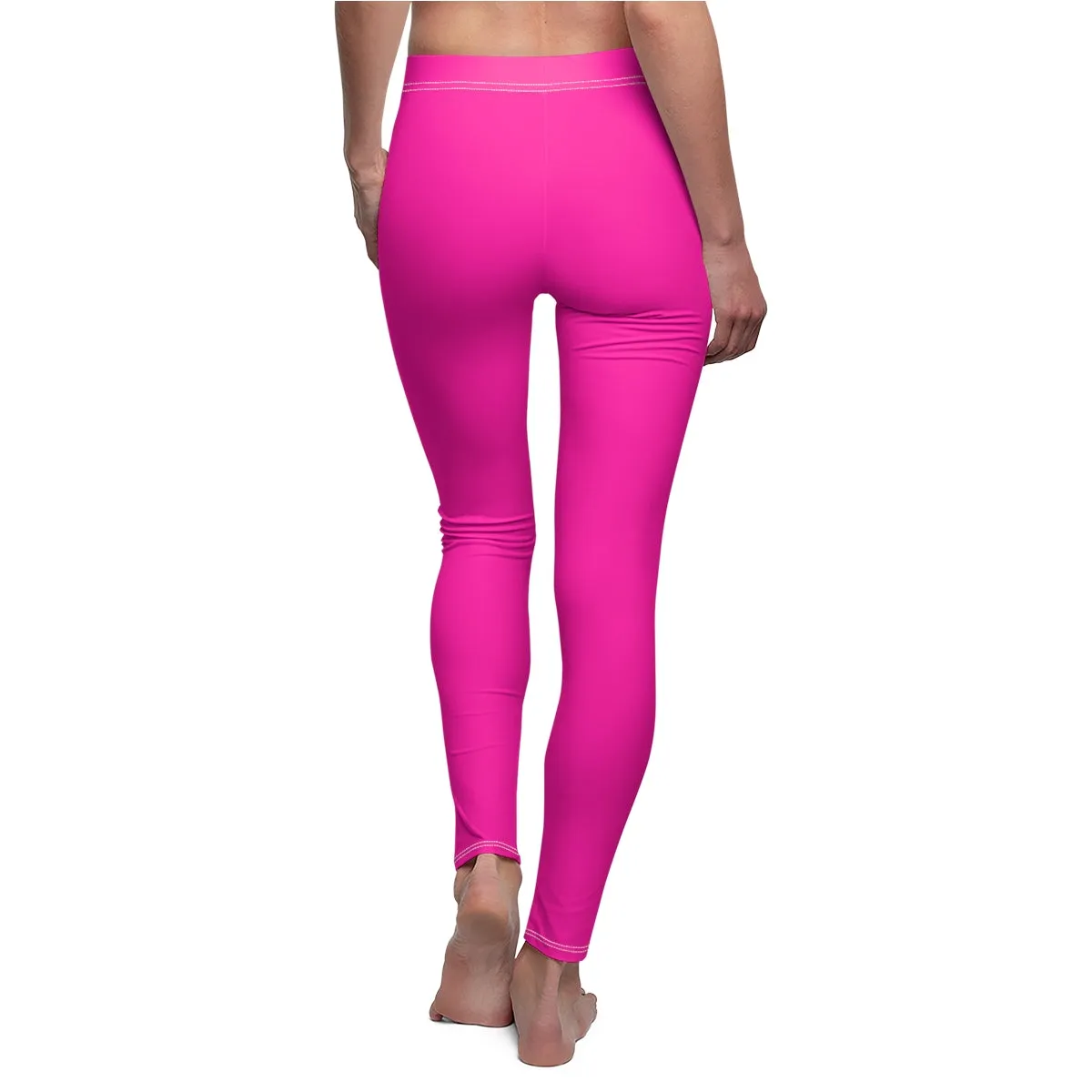 Bright Pink Casual Leggings