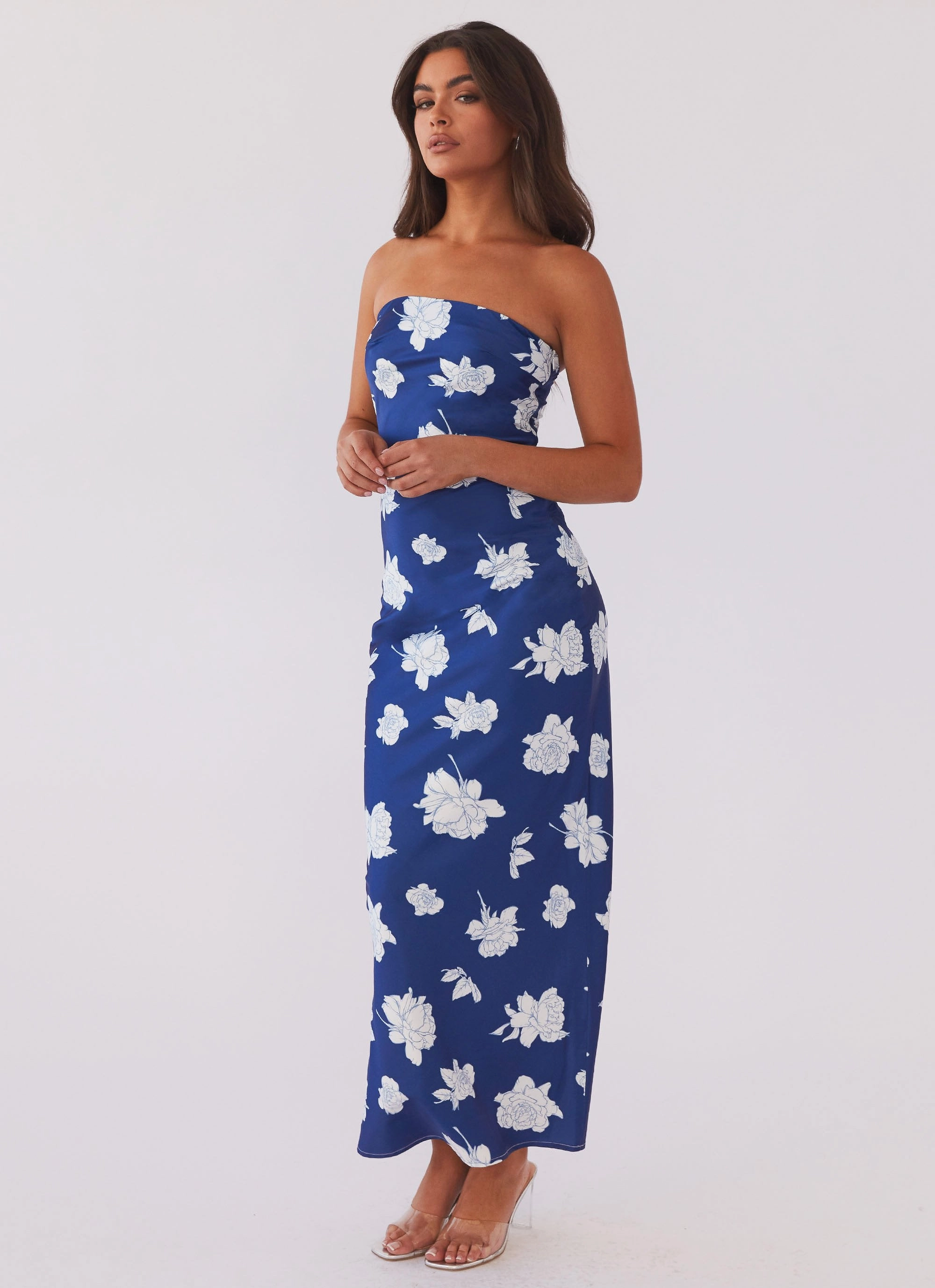 What I Want Maxi Dress - Navy Flora Smart Tones Cozy and Comfortable