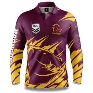 BRISBANE BRONCOS NRL "IGNITION" FISHING SHIRT