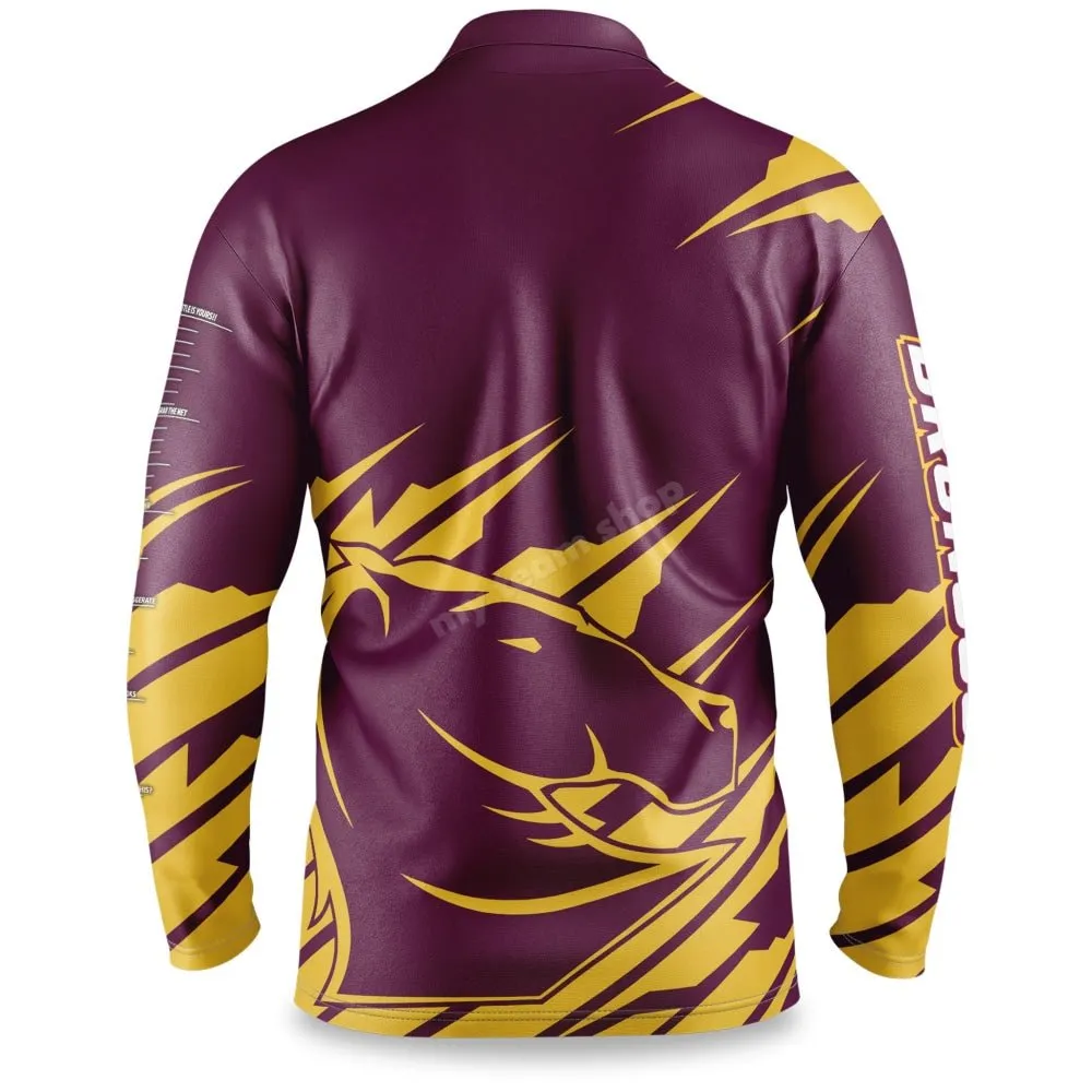 BRISBANE BRONCOS NRL "IGNITION" FISHING SHIRT