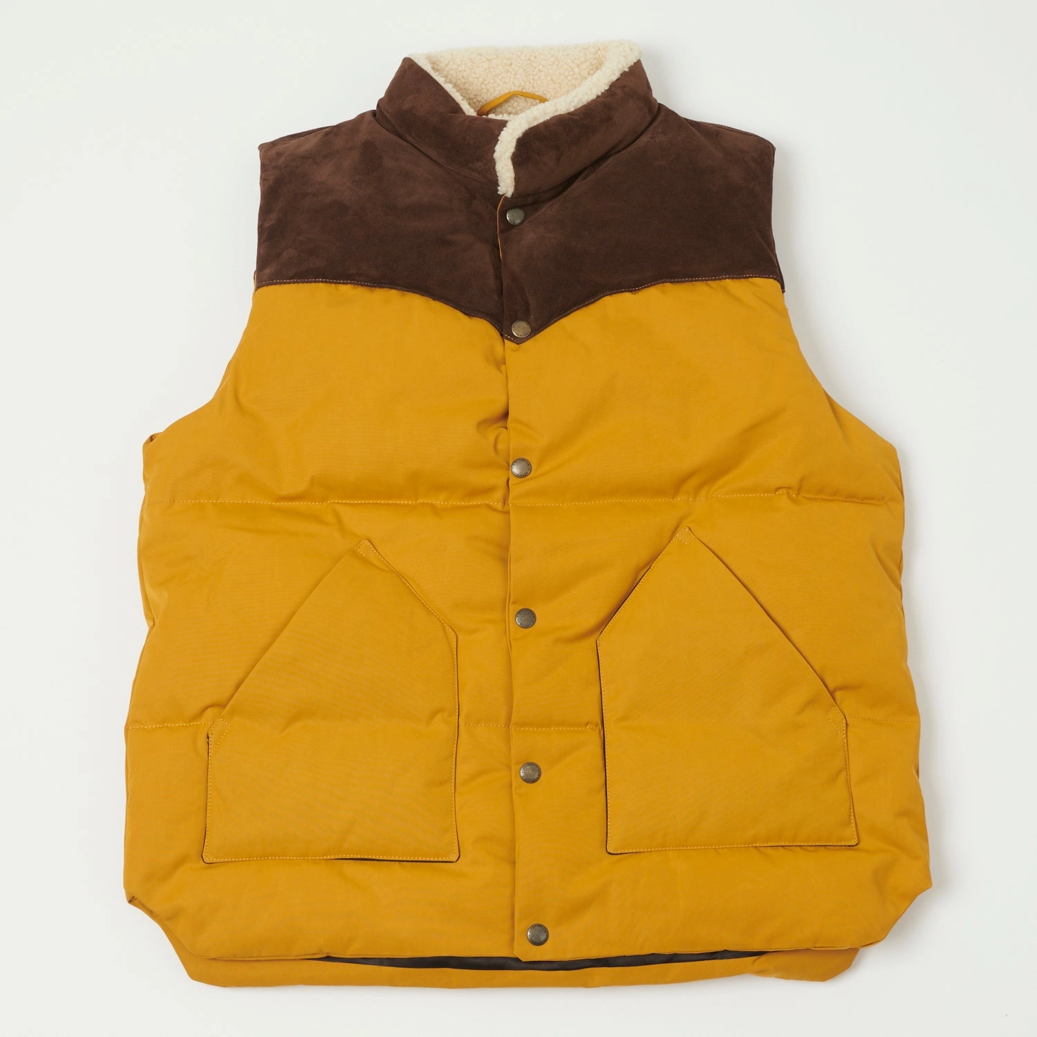 Shangri-La Heritage 'Bivacco' Western Down Vest - Yellow Ergonomic Tailoring
