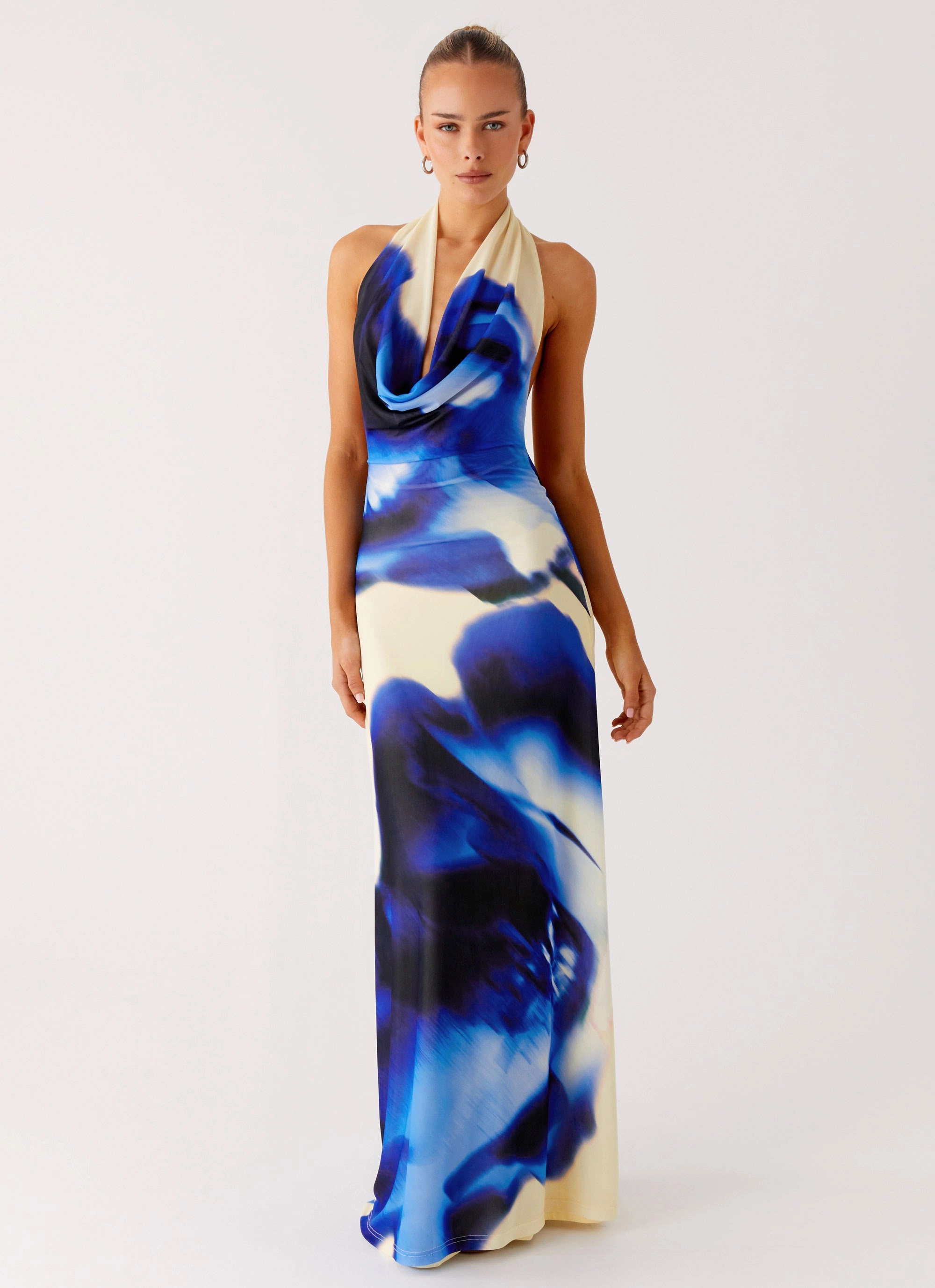 Natural Silhouette Air Comfort Only A Feeling Cowl Neck Maxi Dress - Heirloom Floral