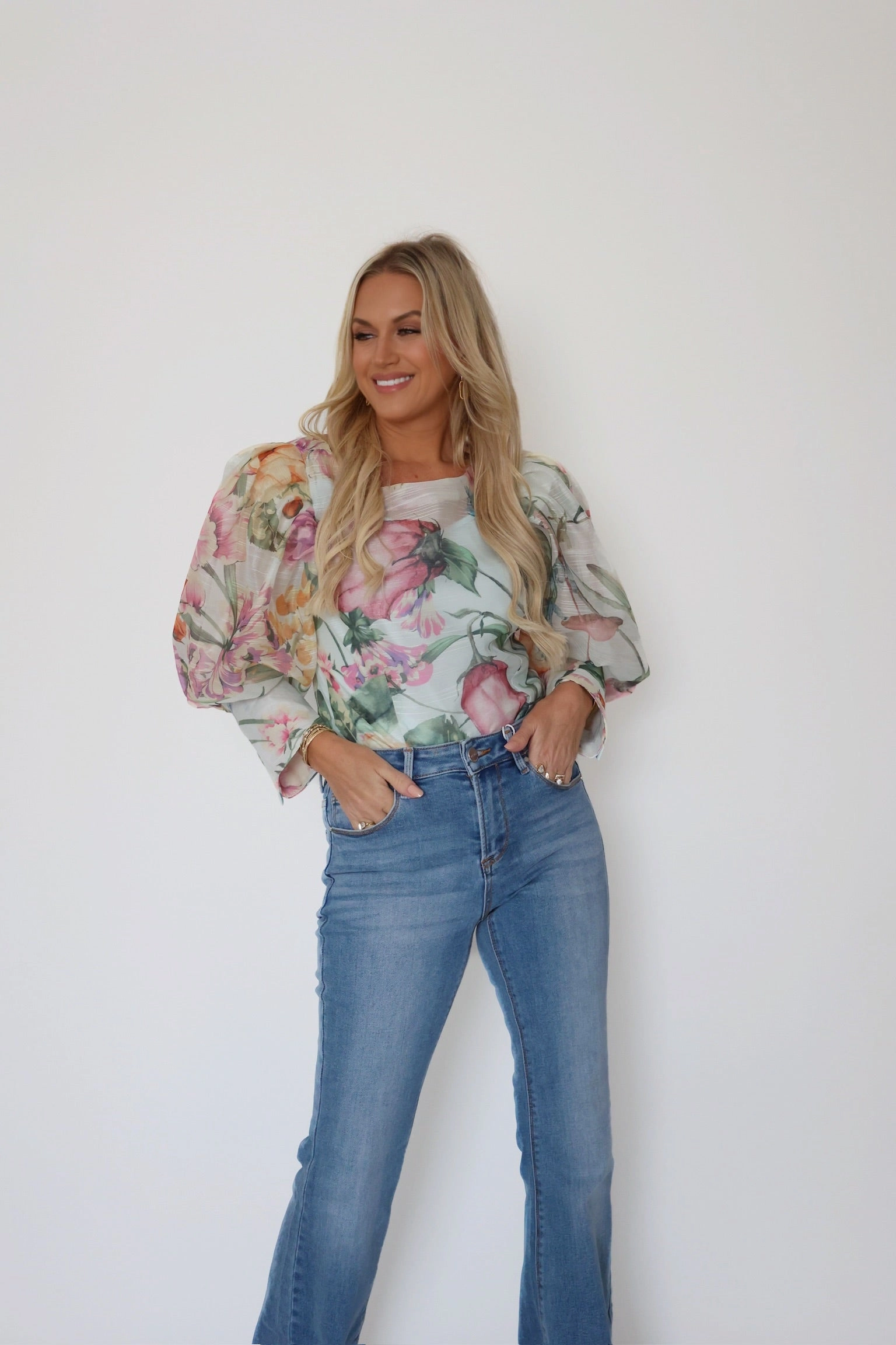 Catalina Floral Blouse (FINAL SALE) Flatlock Seam Design