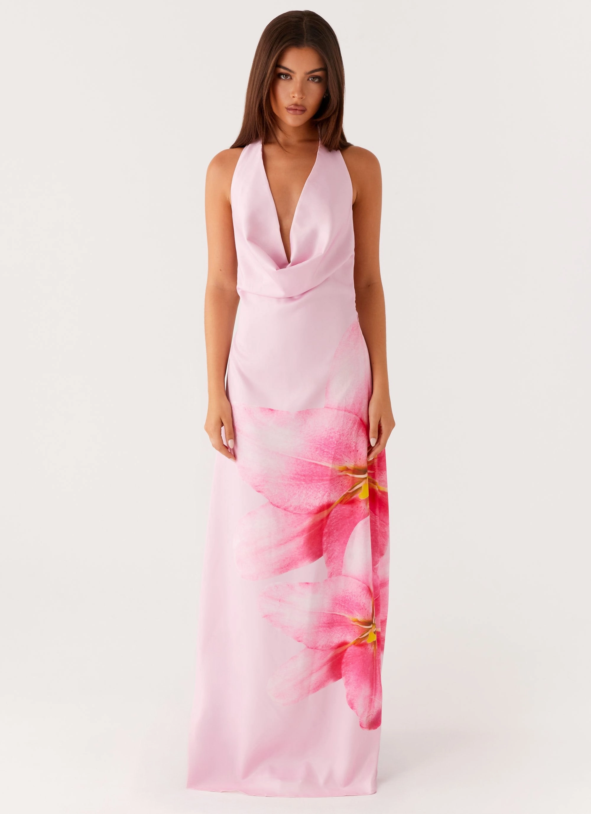 Pure Look Bryony Cowl Maxi Dress - Pink