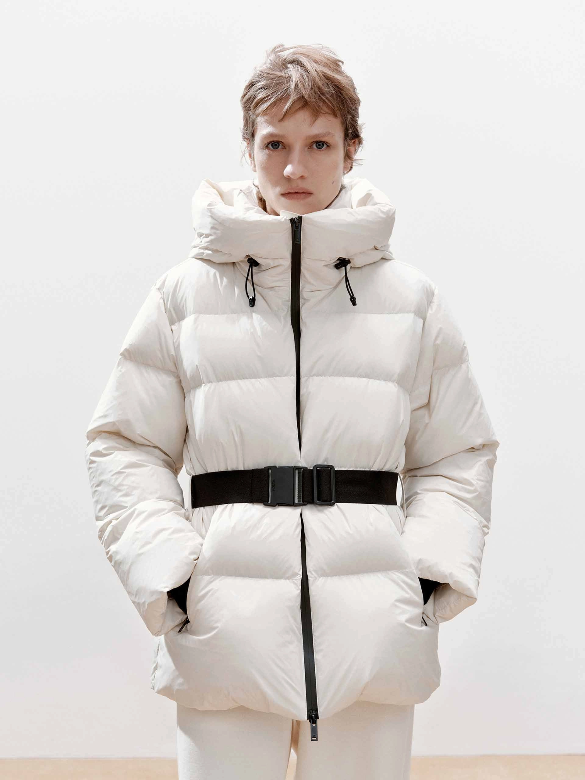 Buckle Hooded Down Jacket Polarized Sun Protection