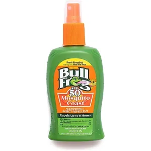Bullfrog Mosquito Coast Bug Spray Insect Repellent   Sunscreen SPF 50, Pump Spray 4.7 Fl Oz