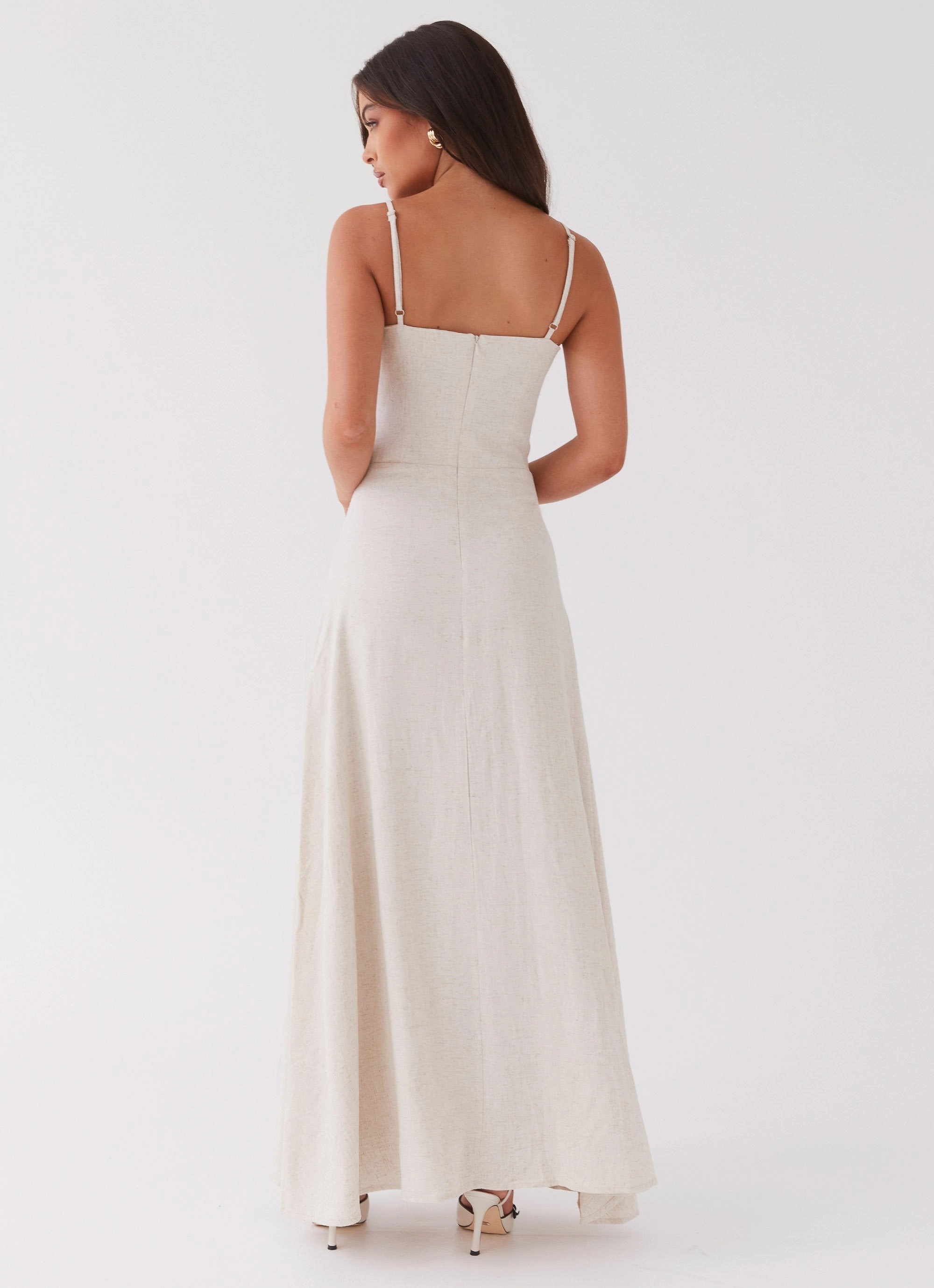 Soft Silhouette Angelina Linen Maxi Dress - Oatmeal