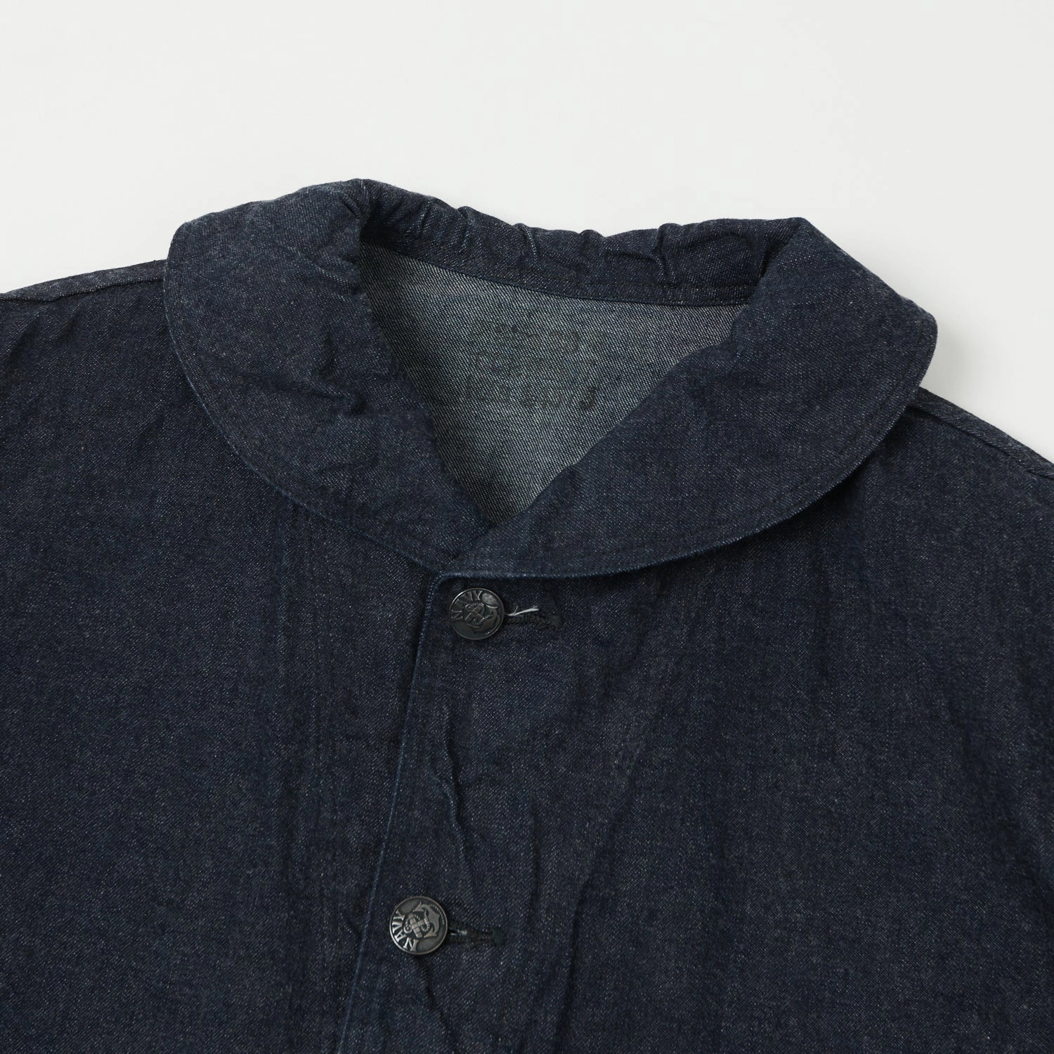 Buzz Rickson's 'Dungaree Jumper' Shawl Collar Denim Jacket - One Wash Thermal Regulation System Easy Wear