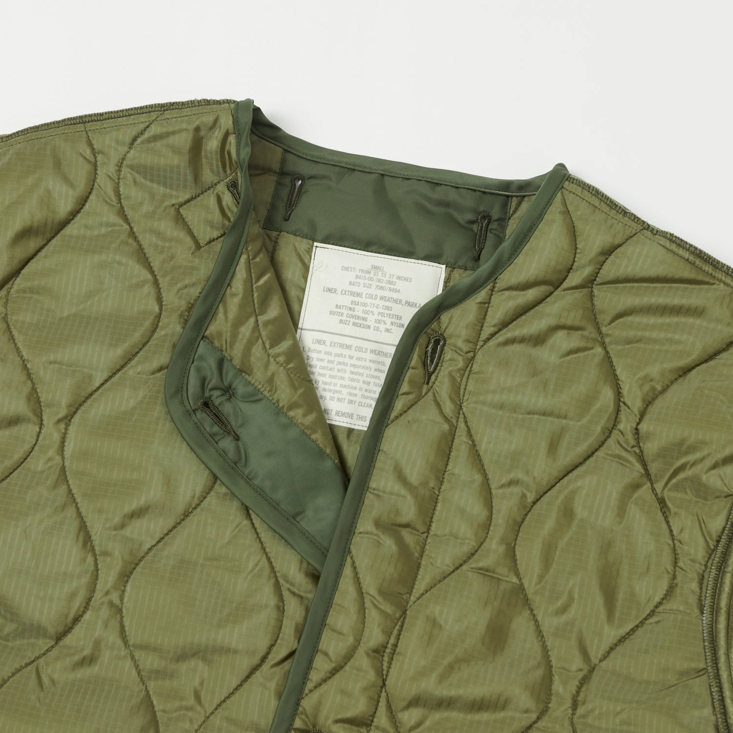 Non Bulky Profile Buzz Rickson's 'Extreme Cold Weather' Liner Jacket - Olive
