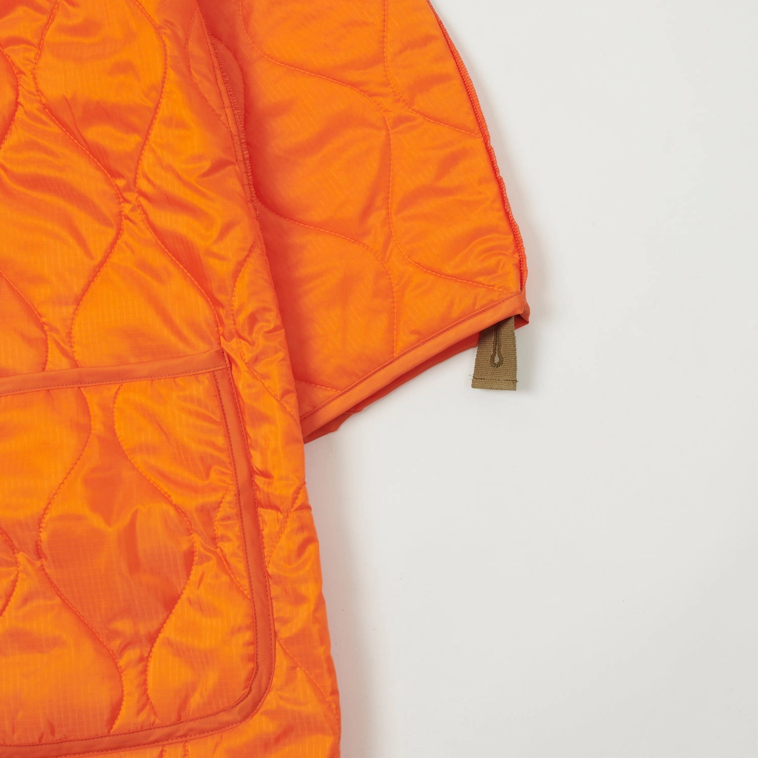 Buzz Rickson's 'Extreme Cold Weather' Liner Jacket - Orange Windproof Material Leather Bits