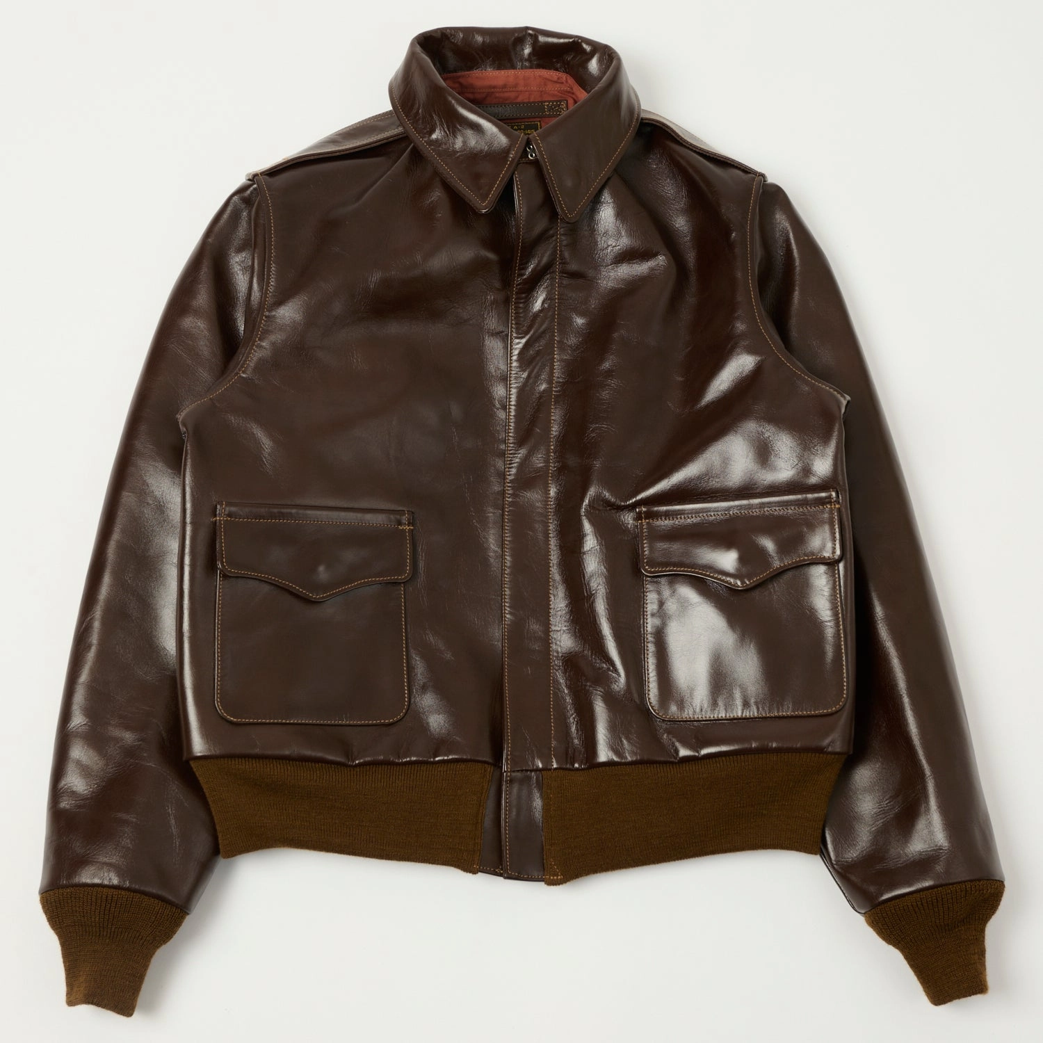 Buzz Rickson's A-2 'Rough Wear' Leather Flight Jacket - Brown Hypoallergenic Textile UV Block