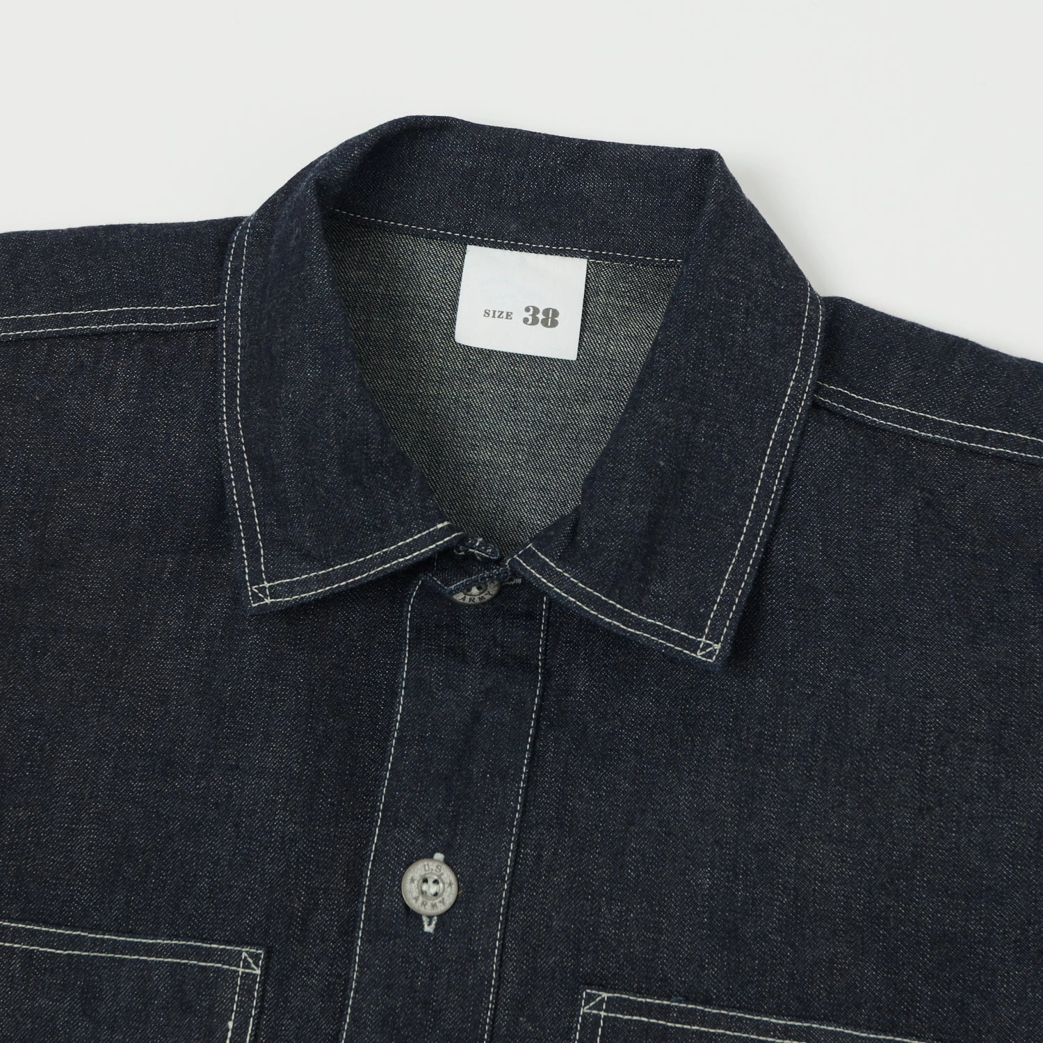 Buzz Rickson's U.S. Army Denim Pullover Jacket - Indigo Subtle Design Detail Heavyweight Warmth