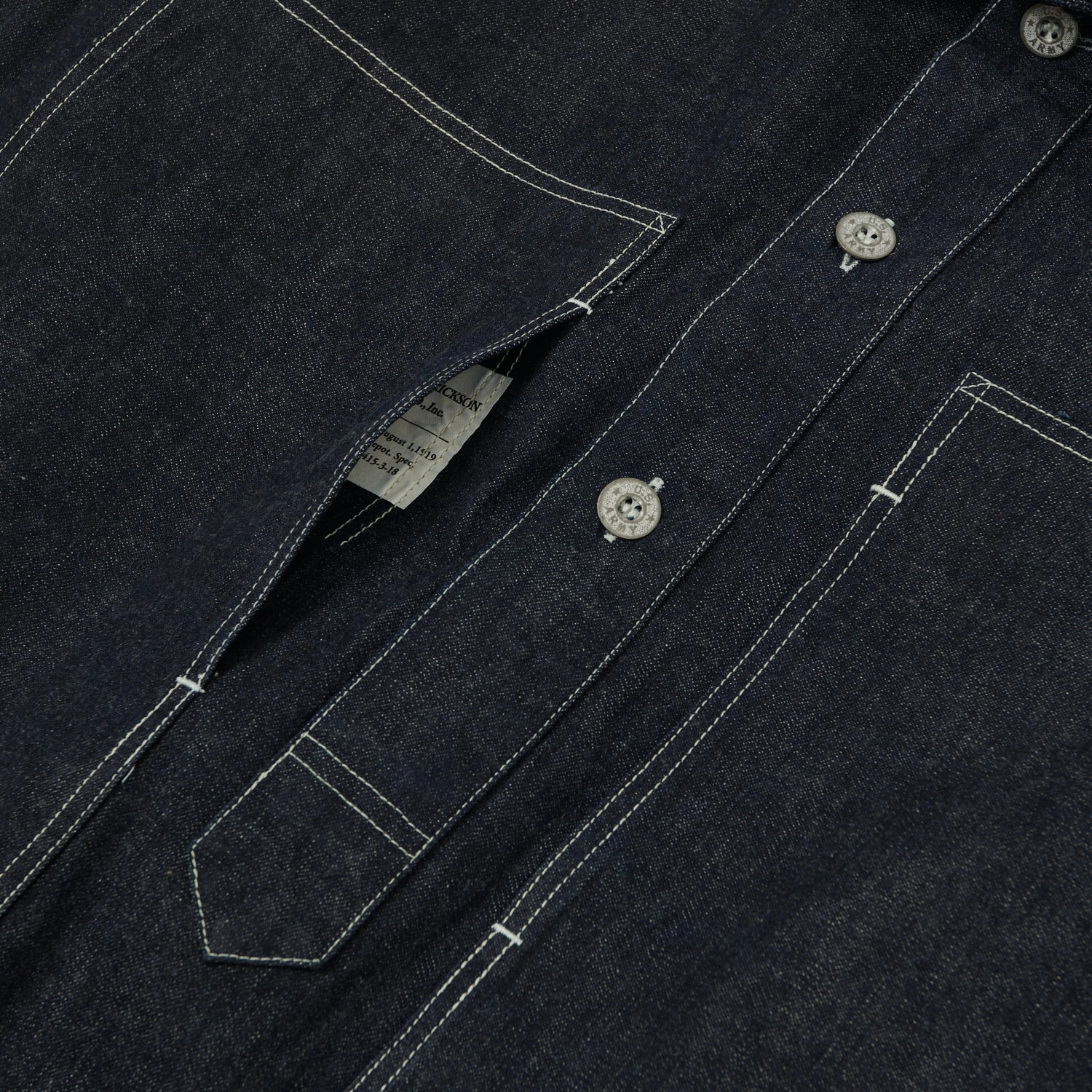 Buzz Rickson's U.S. Army Denim Pullover Jacket - Indigo Monochrome Look Windproof Thermal Shell