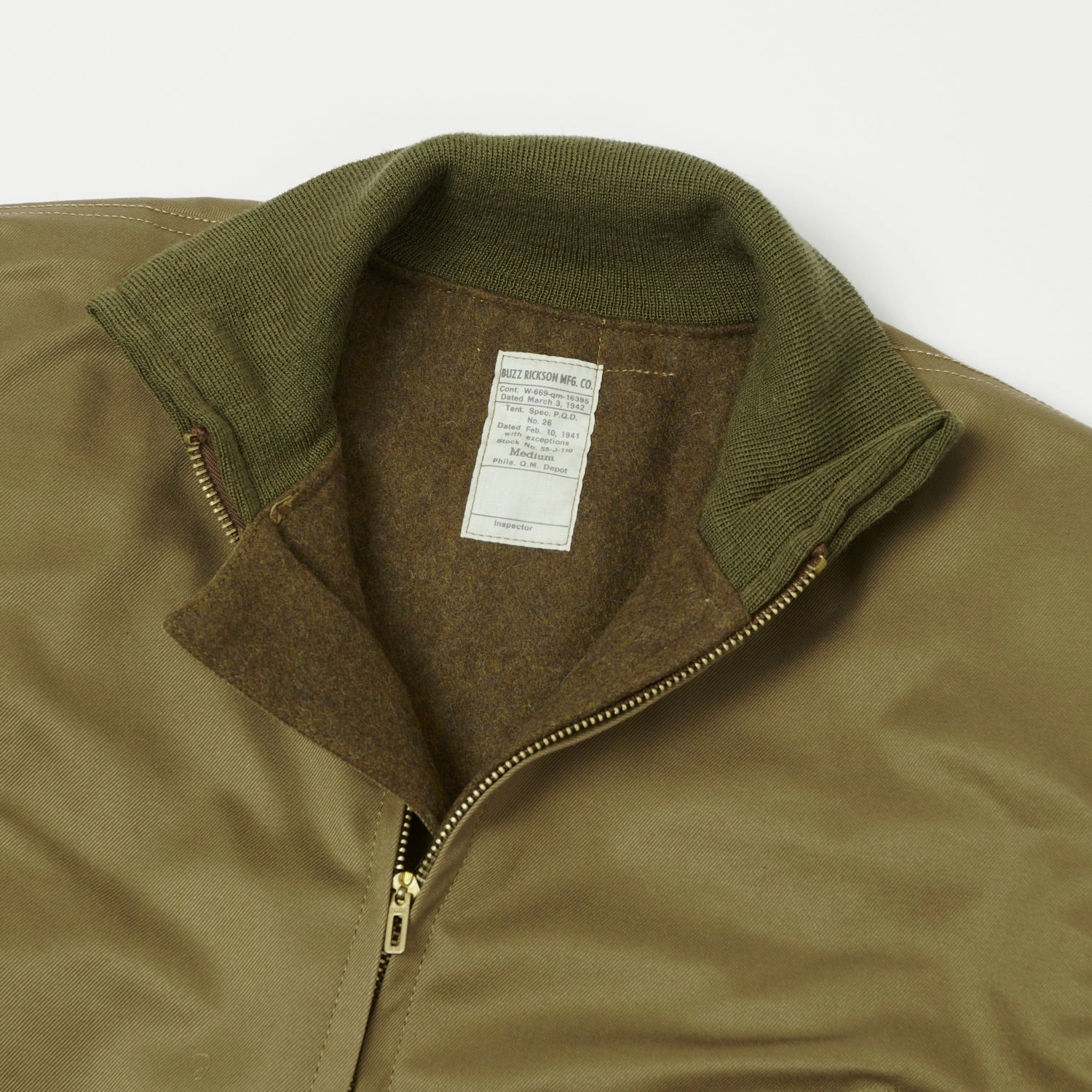 Buzz Rickson's U.S. Army Tanker Jacket - Khaki Fall Outfit Airflow Optimization