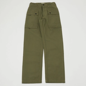 Buzz Rickson's U.S. Marine Corps Herringbone Pants - Olive Cozy Fit Soft Feel